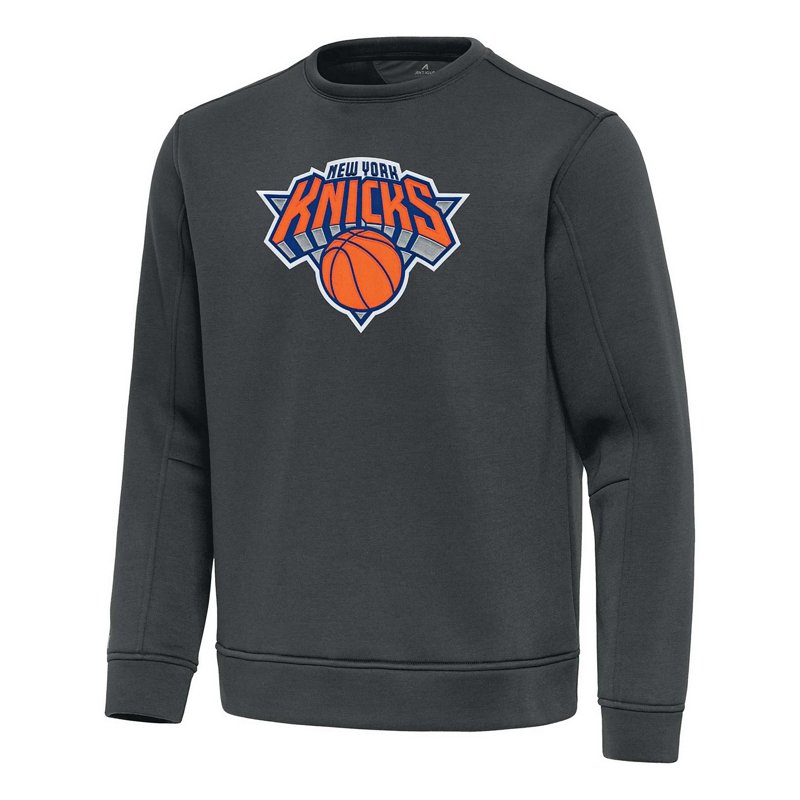 Antigua Men's Pewter New York Knicks Relevant Pullover Sweatshirt - Pewter