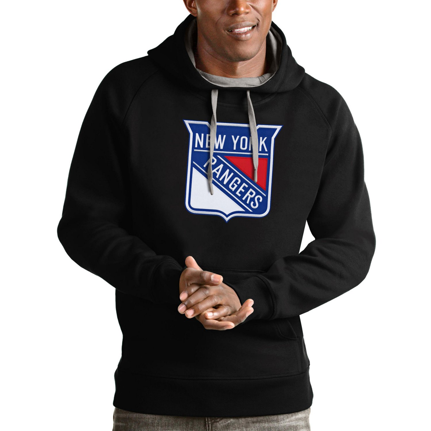 Antigua New York Rangers Logo Victory Pullover Hoodie                                                                            - view number 1