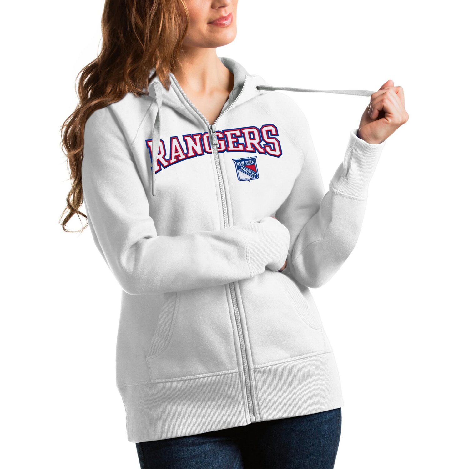 Antigua New York Rangers Wordmark Victory Full-Zip Hoodie                                                                        - view number 1