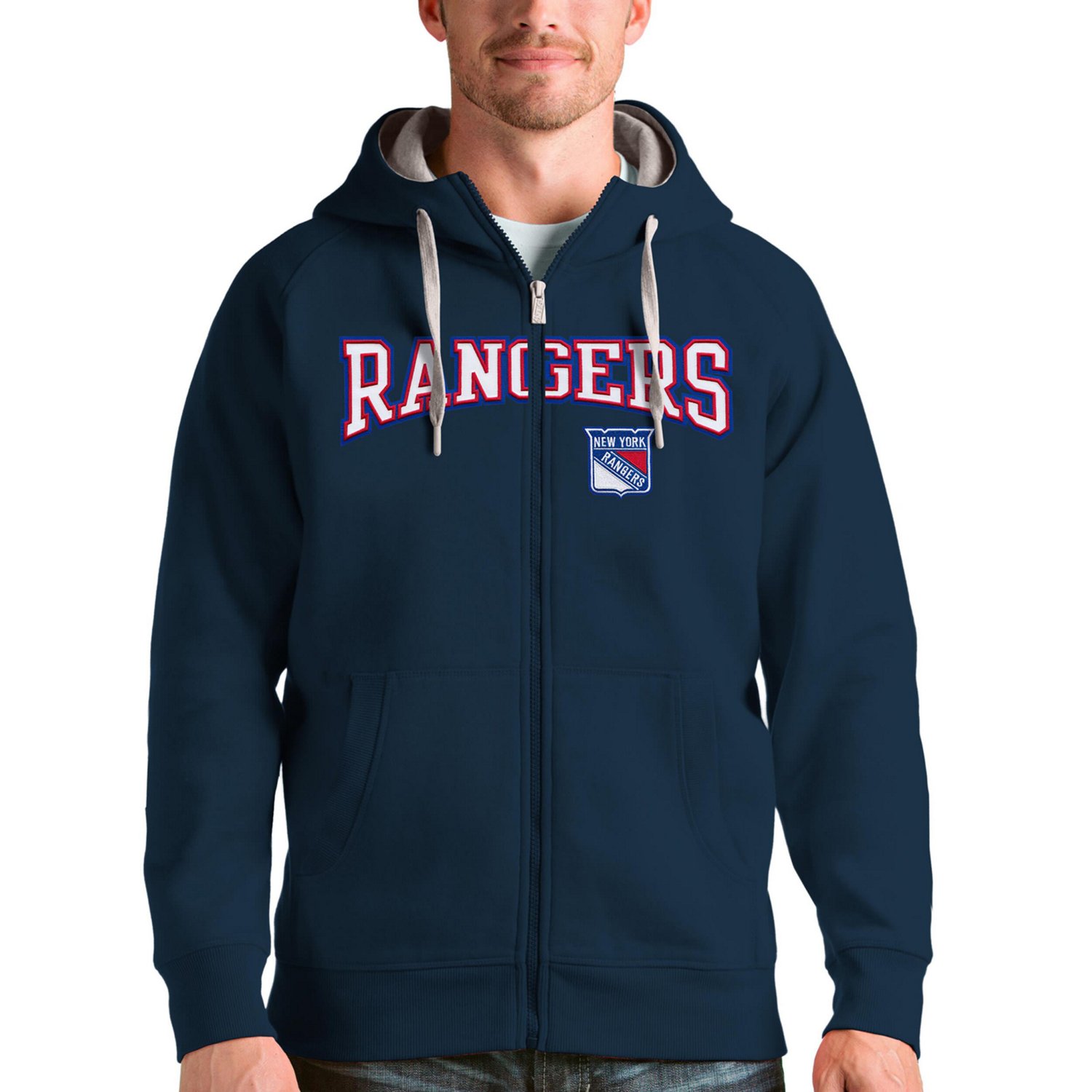 Antigua New York Rangers Wordmark Victory Full-Zip Hoodie                                                                        - view number 1