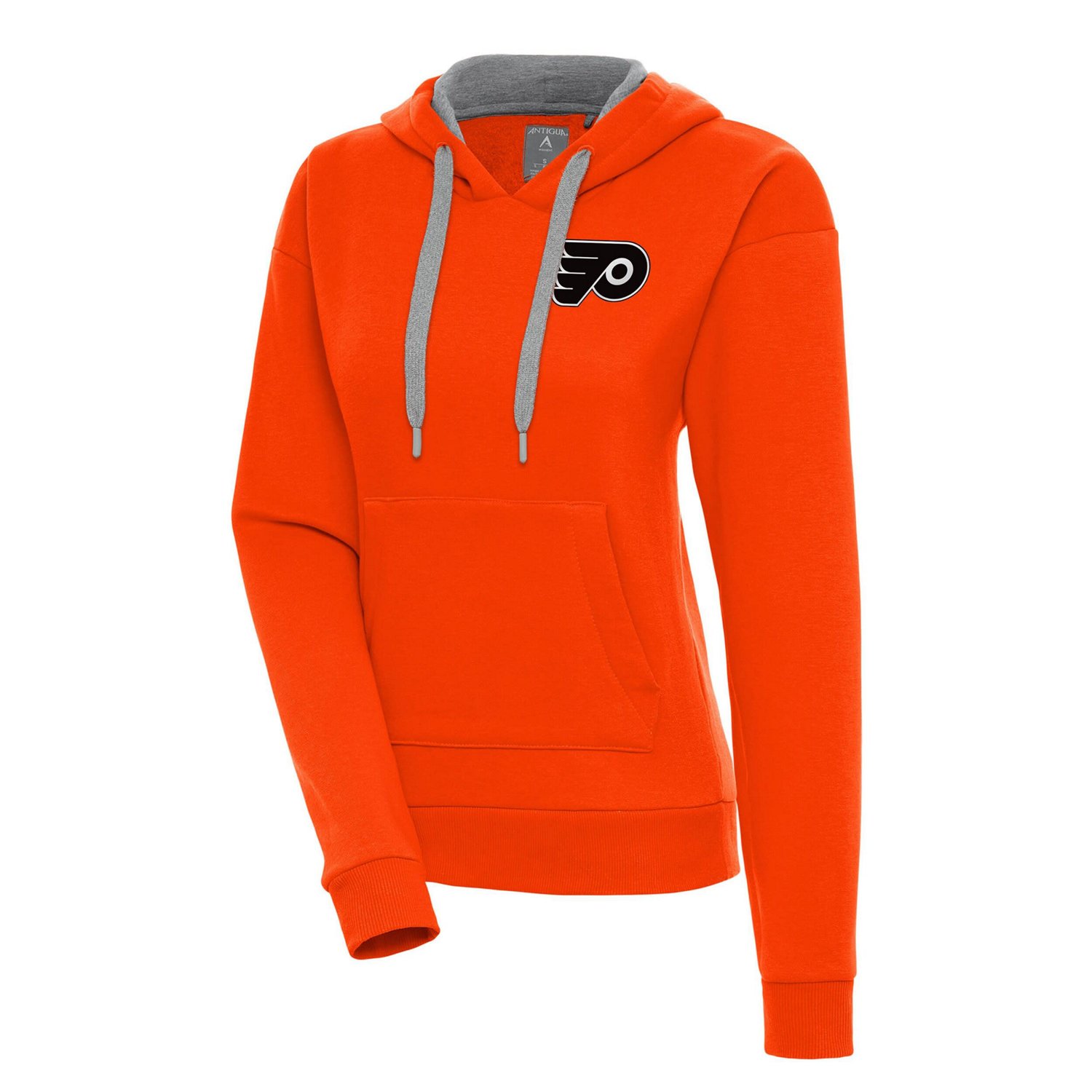 Antigua Philadelphia Flyers Metallic Logo Victory Pullover Hoodie