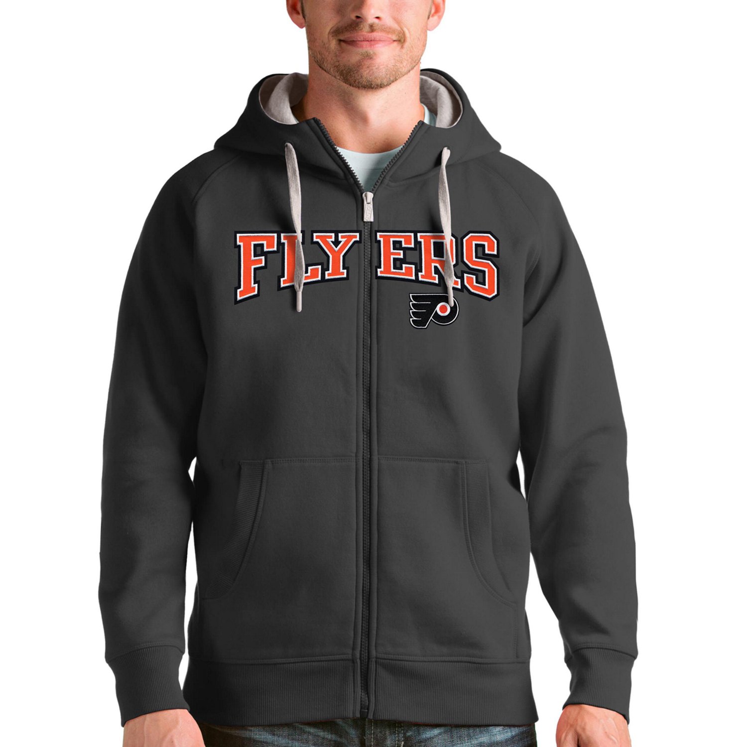 Antigua Philadelphia Flyers Wordmark Victory Full-Zip Hoodie                                                                     - view number 1