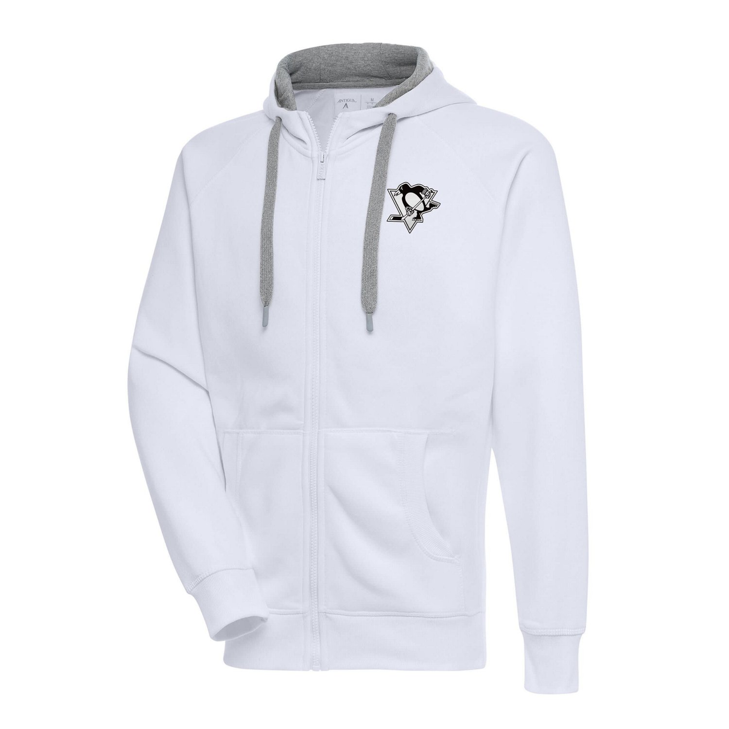 Antigua Pittsburgh Penguins Metallic Logo Victory Full-Zip Hoodie