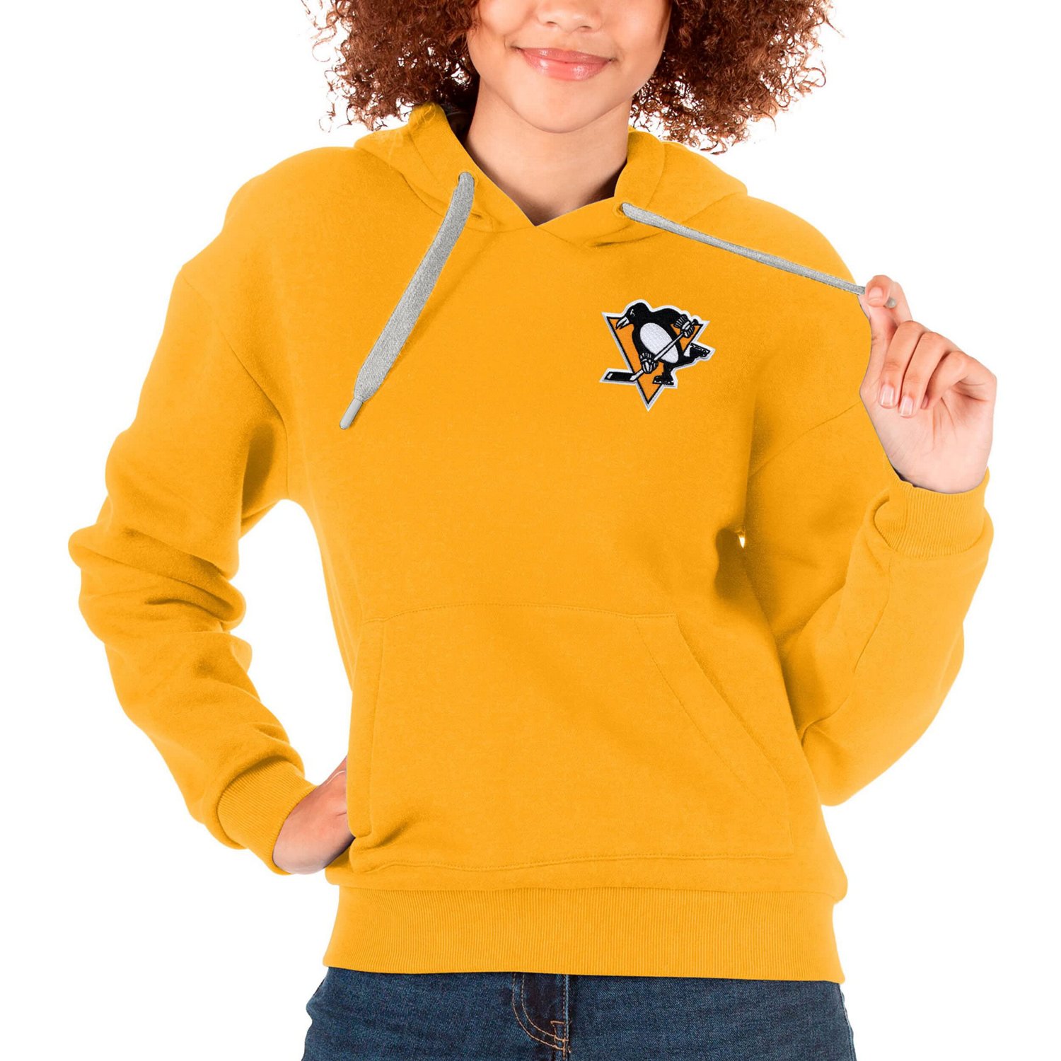 Antigua Pittsburgh Penguins Primary Logo Victory Pullover Hoodie                                                                 - view number 1