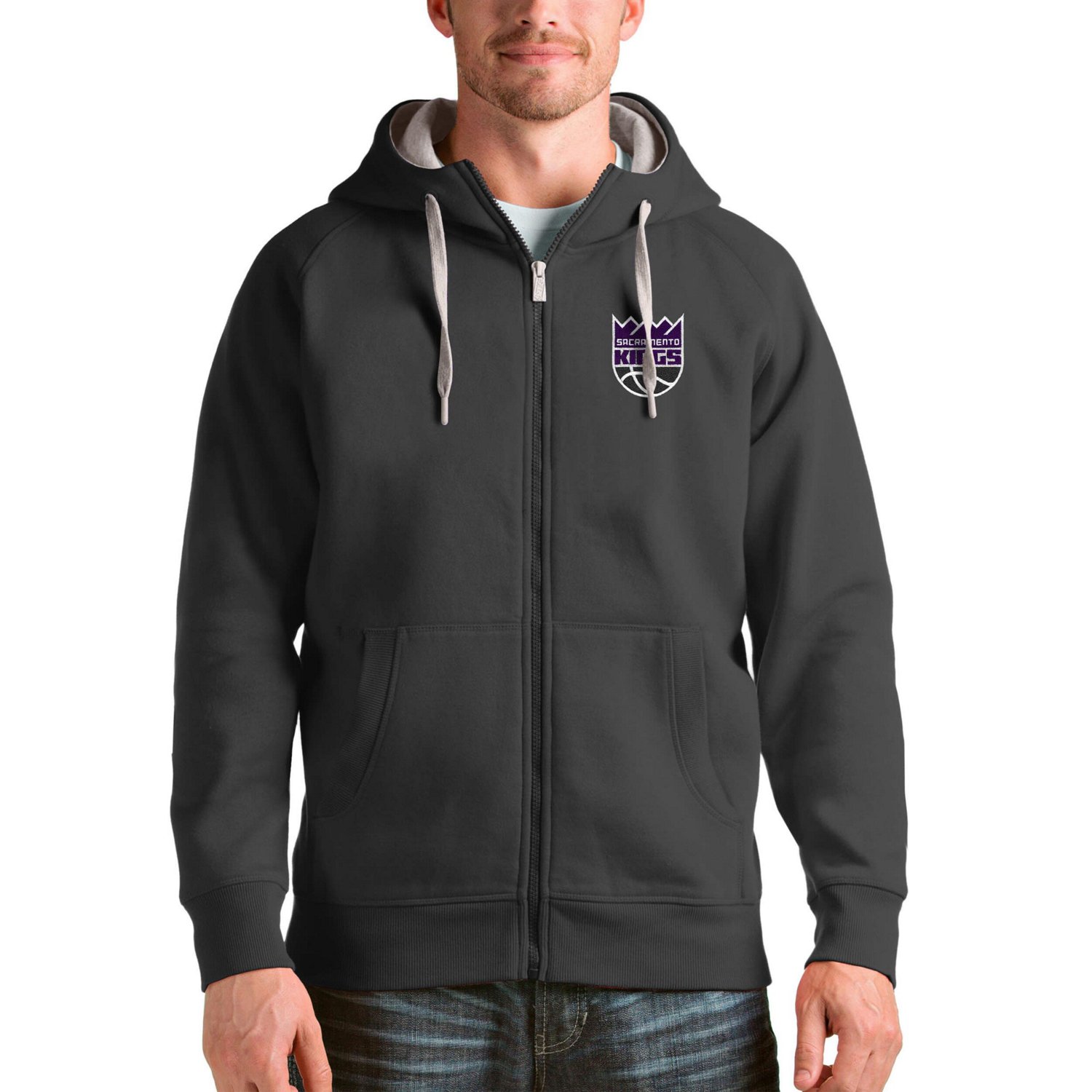 Antigua Sacramento Kings Logo Victory Full-Zip Hoodie - view number 1