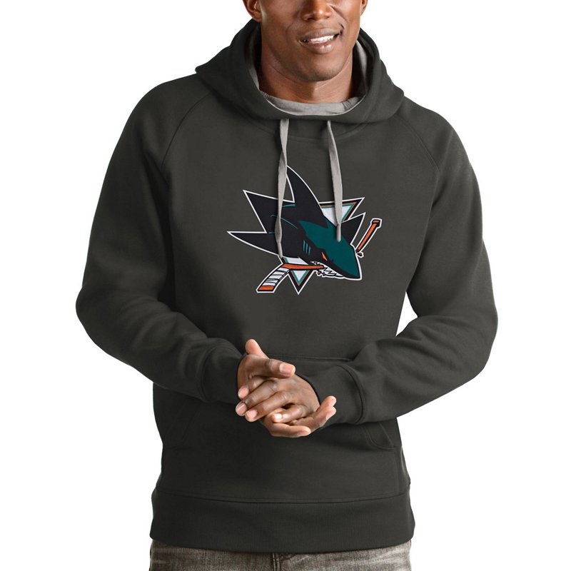 Antigua San Jose Sharks Logo Victory Pullover Hoodie-image
