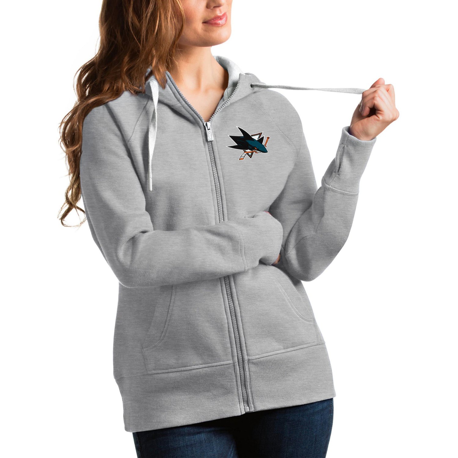 Antigua San Jose Sharks Victory Full Zip Hoodie Academy