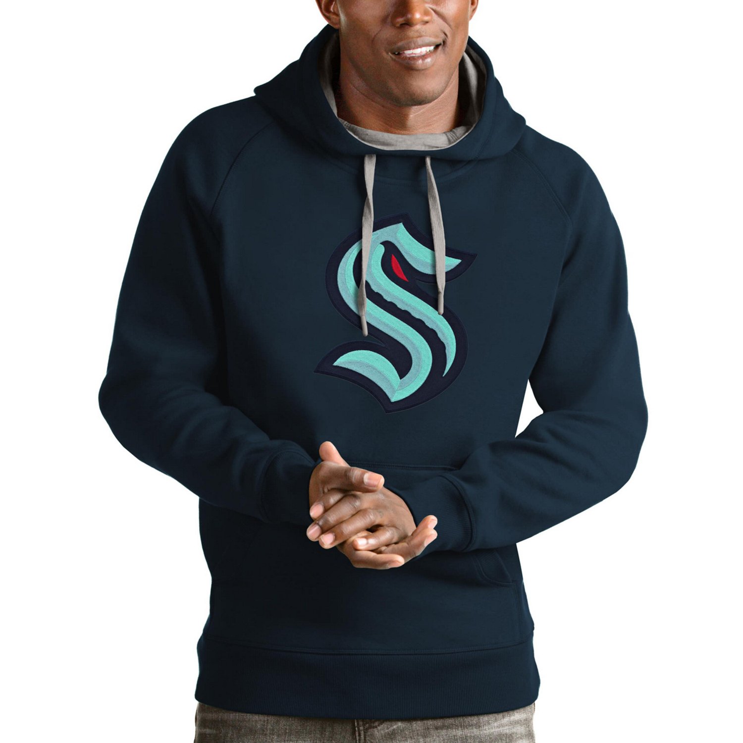 Antigua Seattle Kraken Logo Victory Pullover Hoodie                                                                              - view number 1