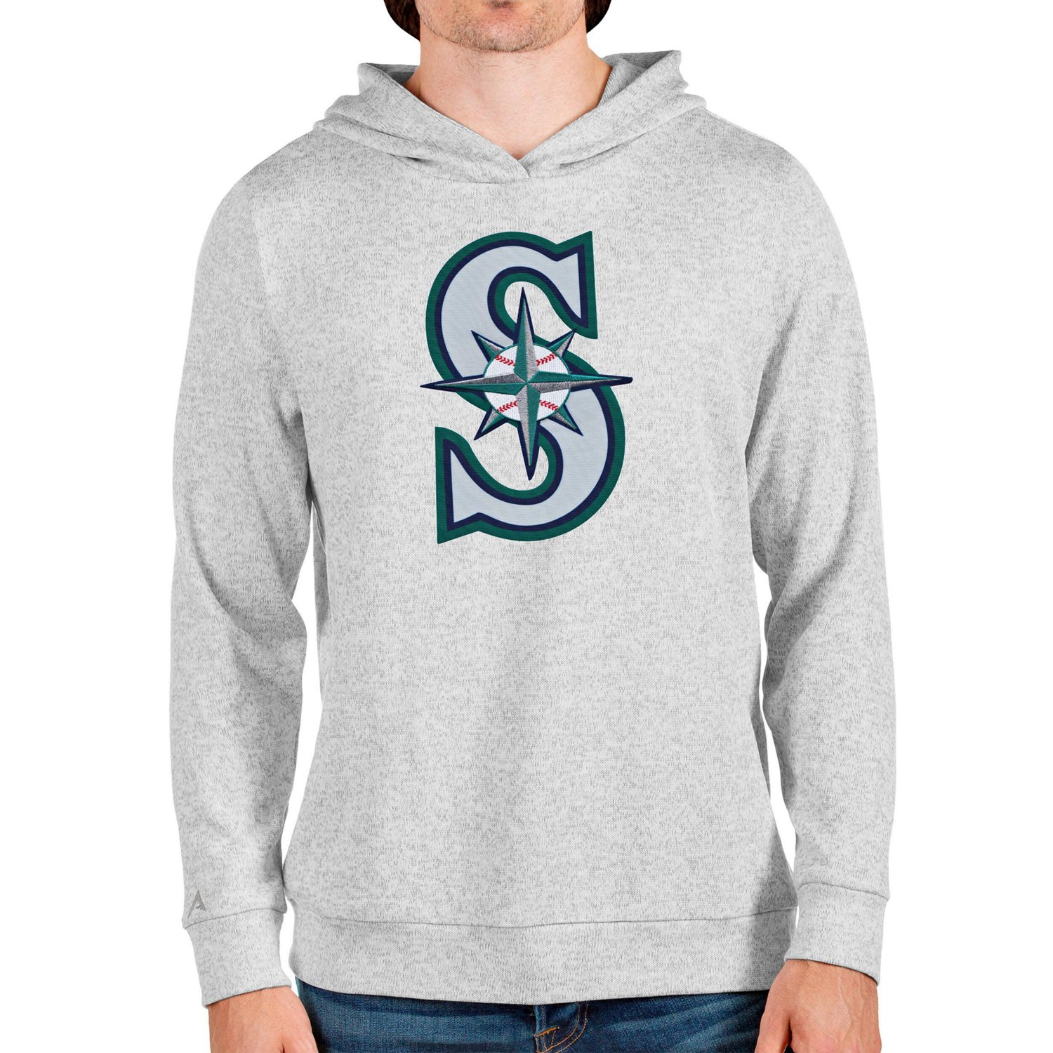 Antigua Seattle Mariners Team Logo Absolute Pullover Hoodie