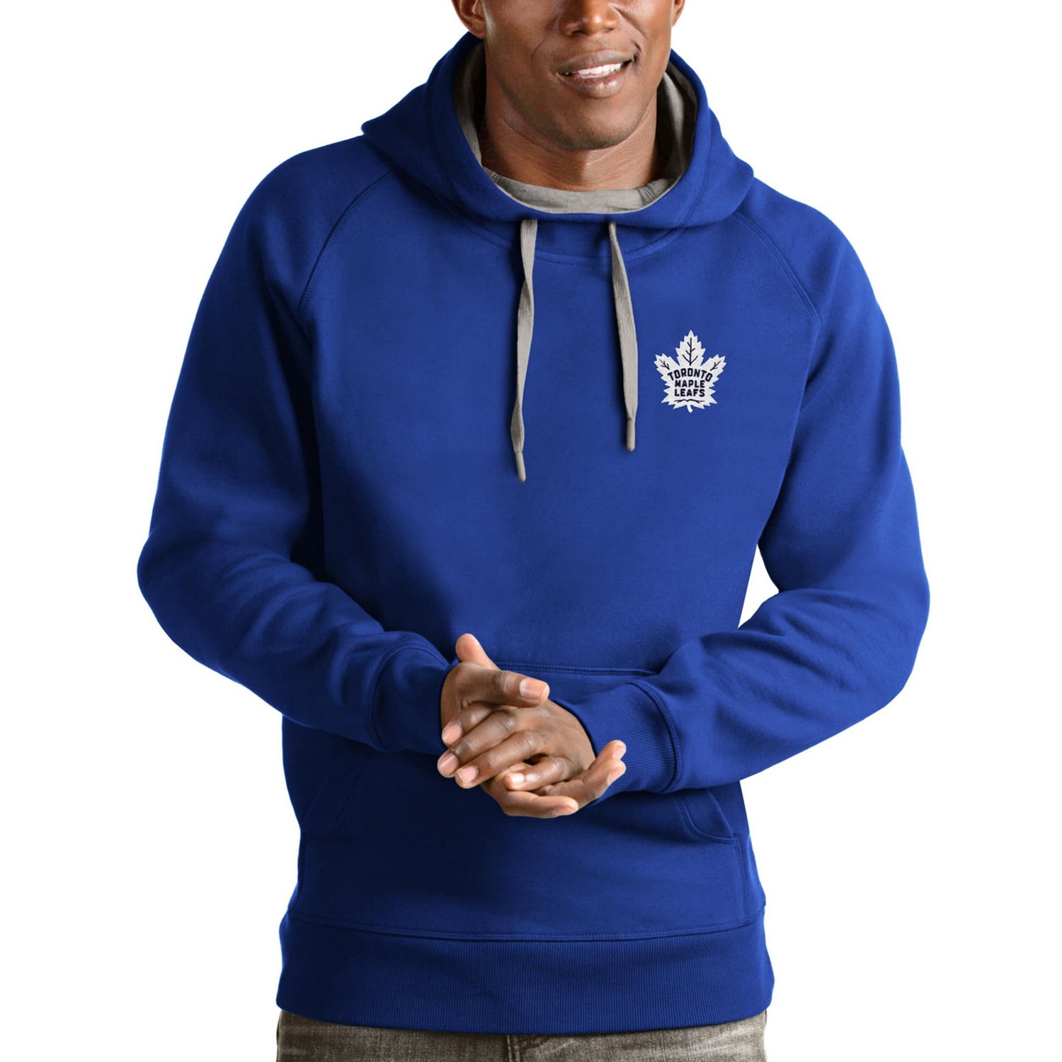 Antigua Toronto Maple Leafs Team Victory Pullover Hoodie                                                                         - view number 1