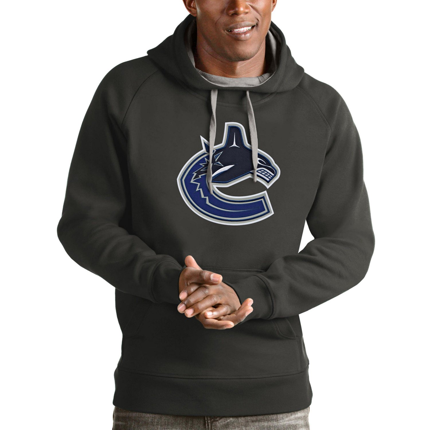 Antigua Vancouver Canucks Logo Victory Pullover Hoodie