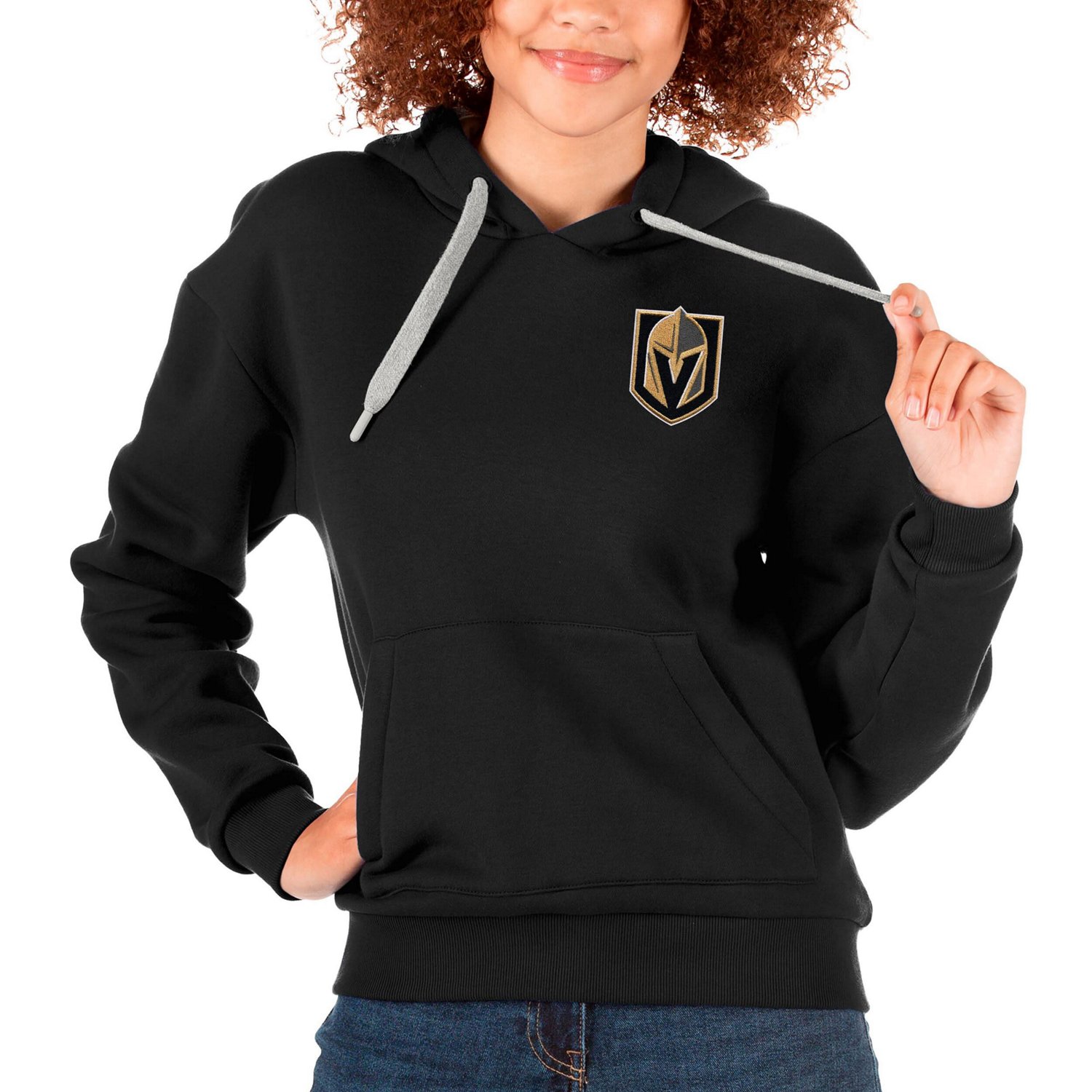 Antigua Vegas Golden Knights Primary Logo Victory Pullover Hoodie                                                                - view number 1