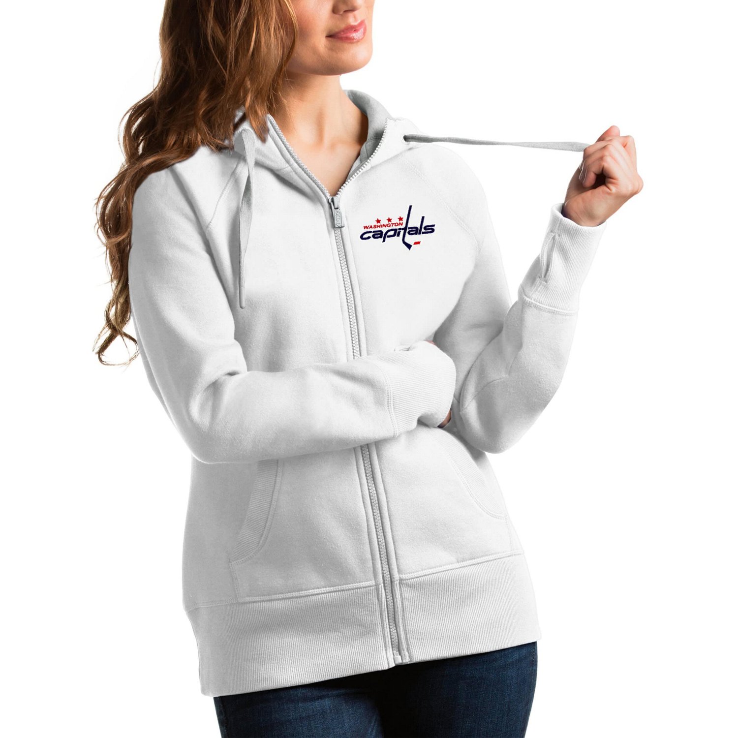 Antigua Washington Capitals Victory Full-Zip Hoodie                                                                              - view number 1