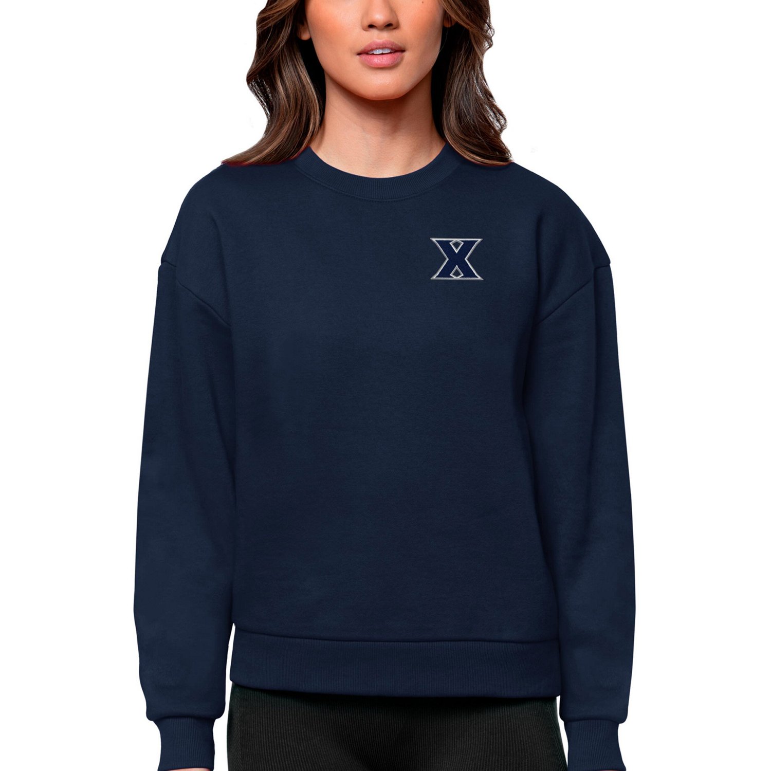 Antigua Xavier Musketeers Logo Victory Crewneck Pullover Sweatshirt                                                              - view number 1