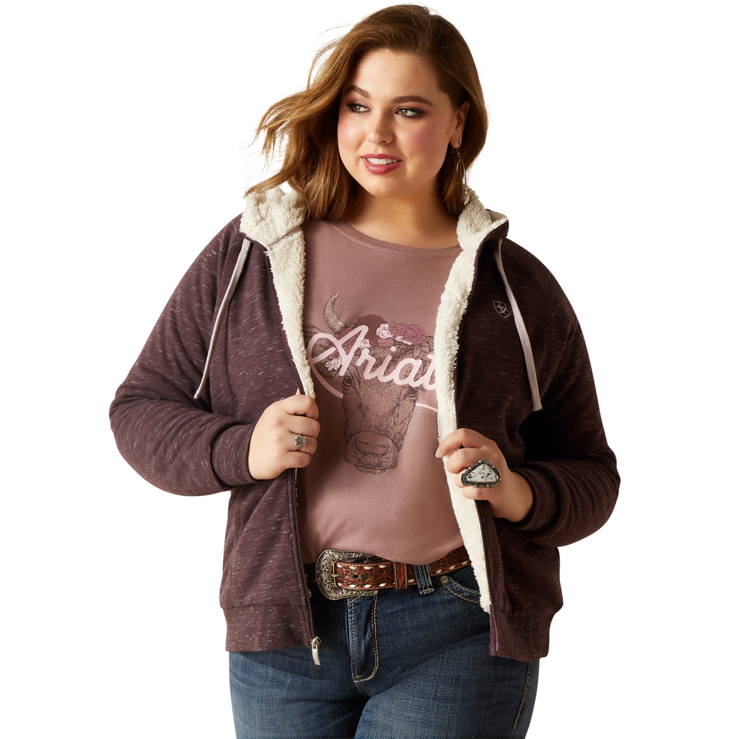 Ariat Women's REAL Sherpa Full Zip Hoodie