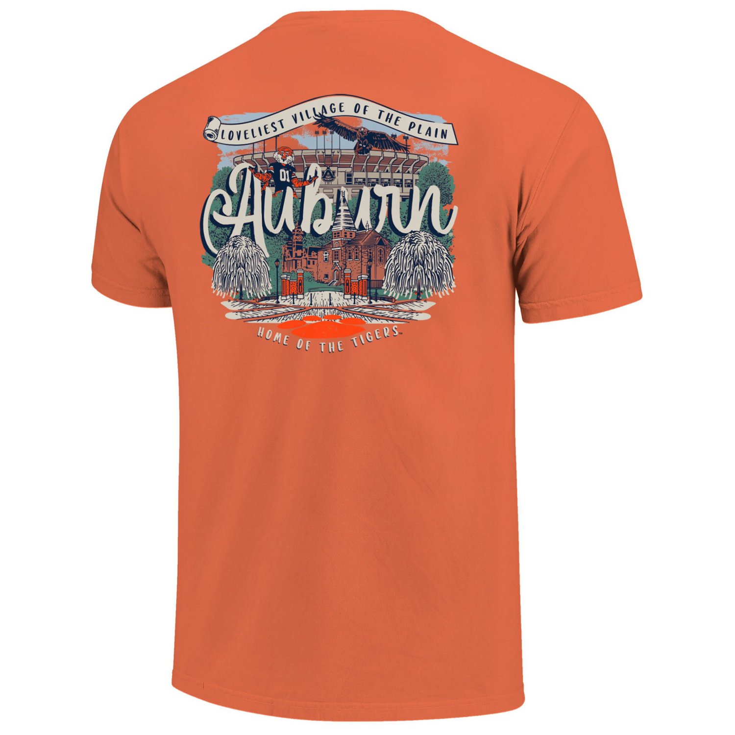 Auburn Tigers Comfort Colors Campus Scene Drawing Script T-Shirt - view number 3