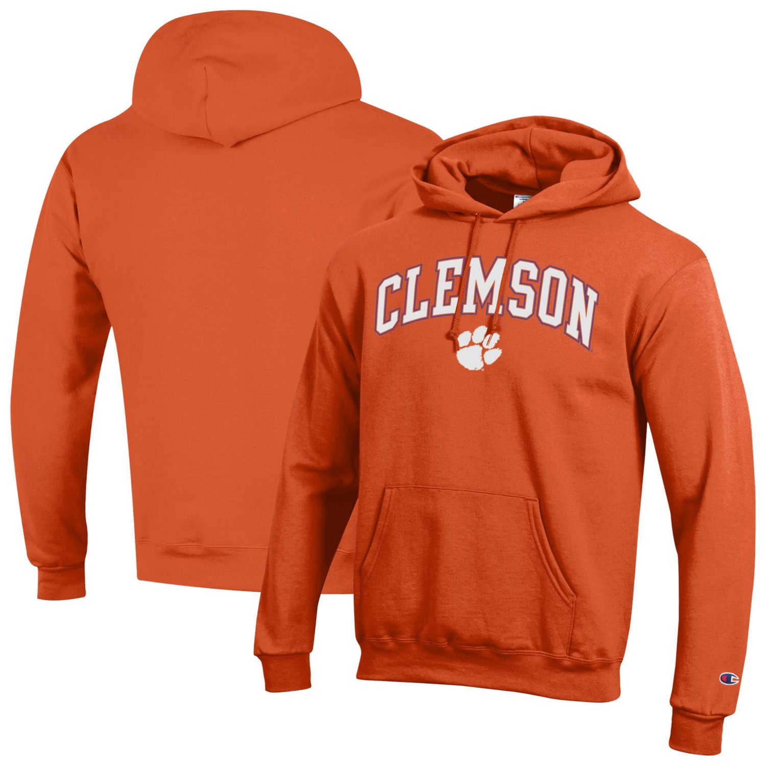 Champion Clemson Tigers Arched Logo Fleece Pullover Hoodie