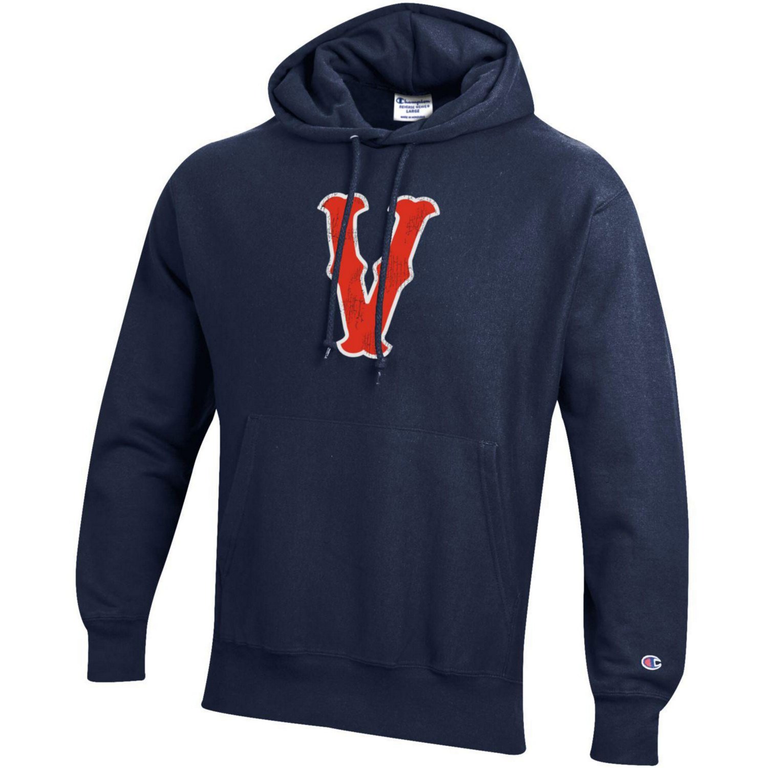 Champion Heathered Gray Virginia Cavaliers Vintage Team Vault Logo Reverse Weave Pullover Hoodie - view number 2