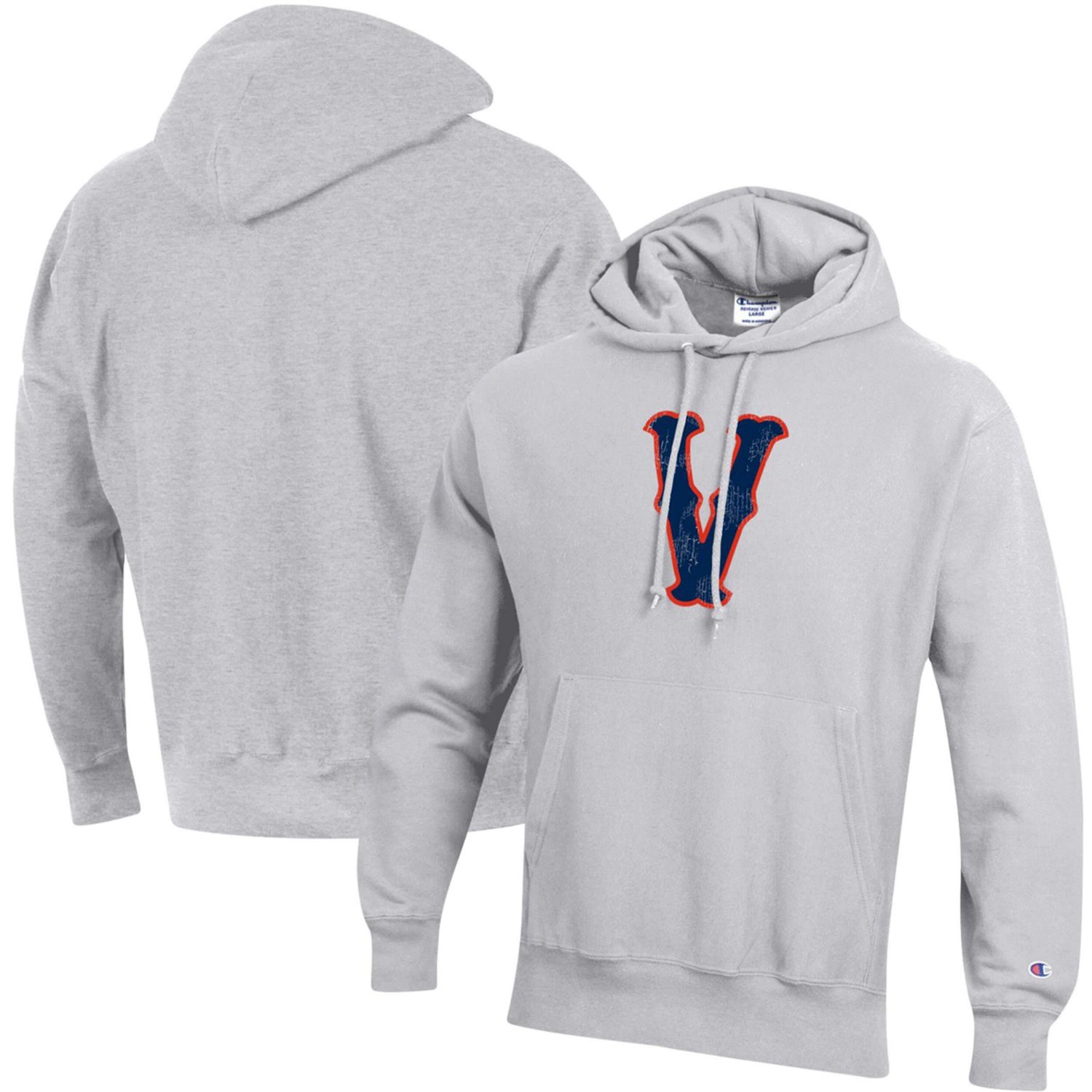 Champion Heathered Gray Virginia Cavaliers Vintage Team Vault Logo Reverse Weave Pullover Hoodie Heather Gray