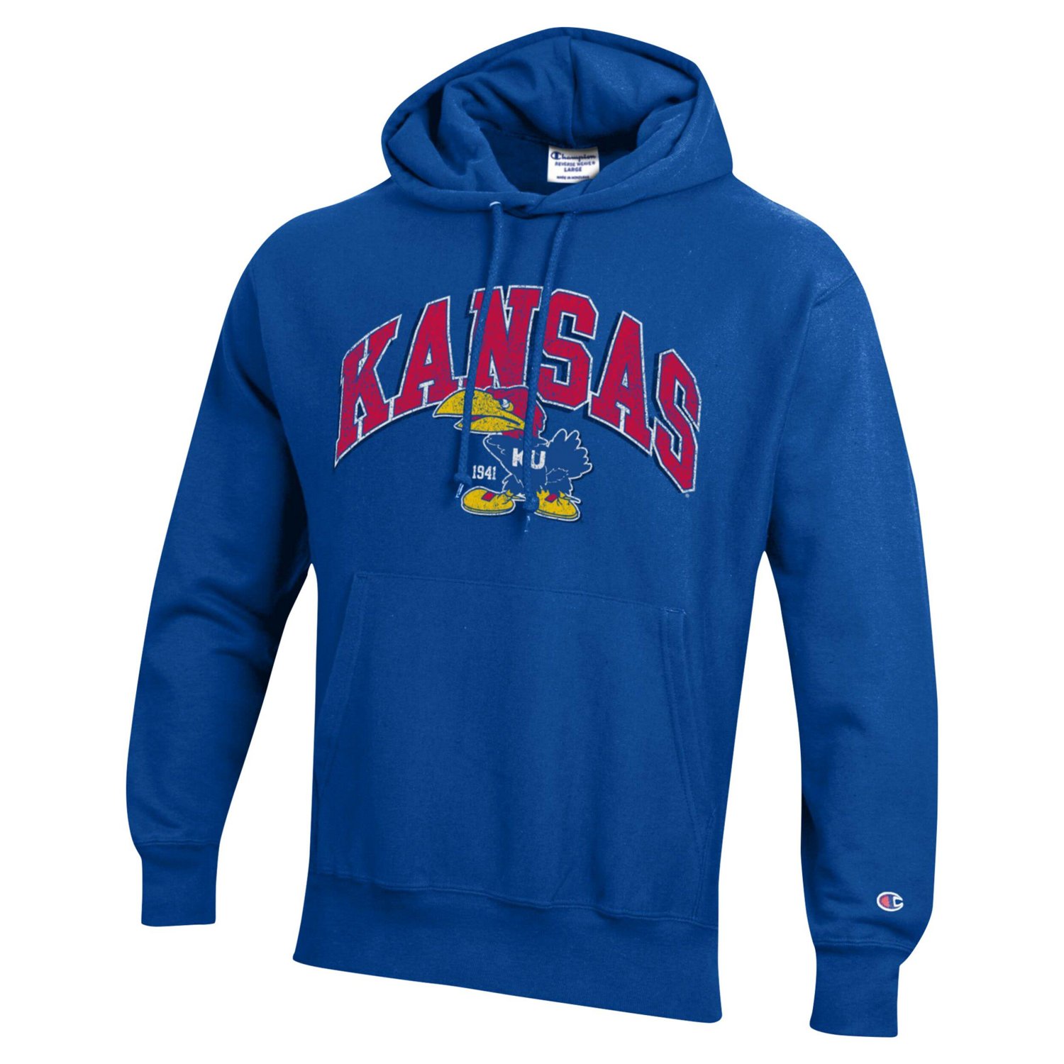 Champion Kansas Jayhawks Vault Late Night Reverse Weave Pullover Hoodie                                                          - view number 2