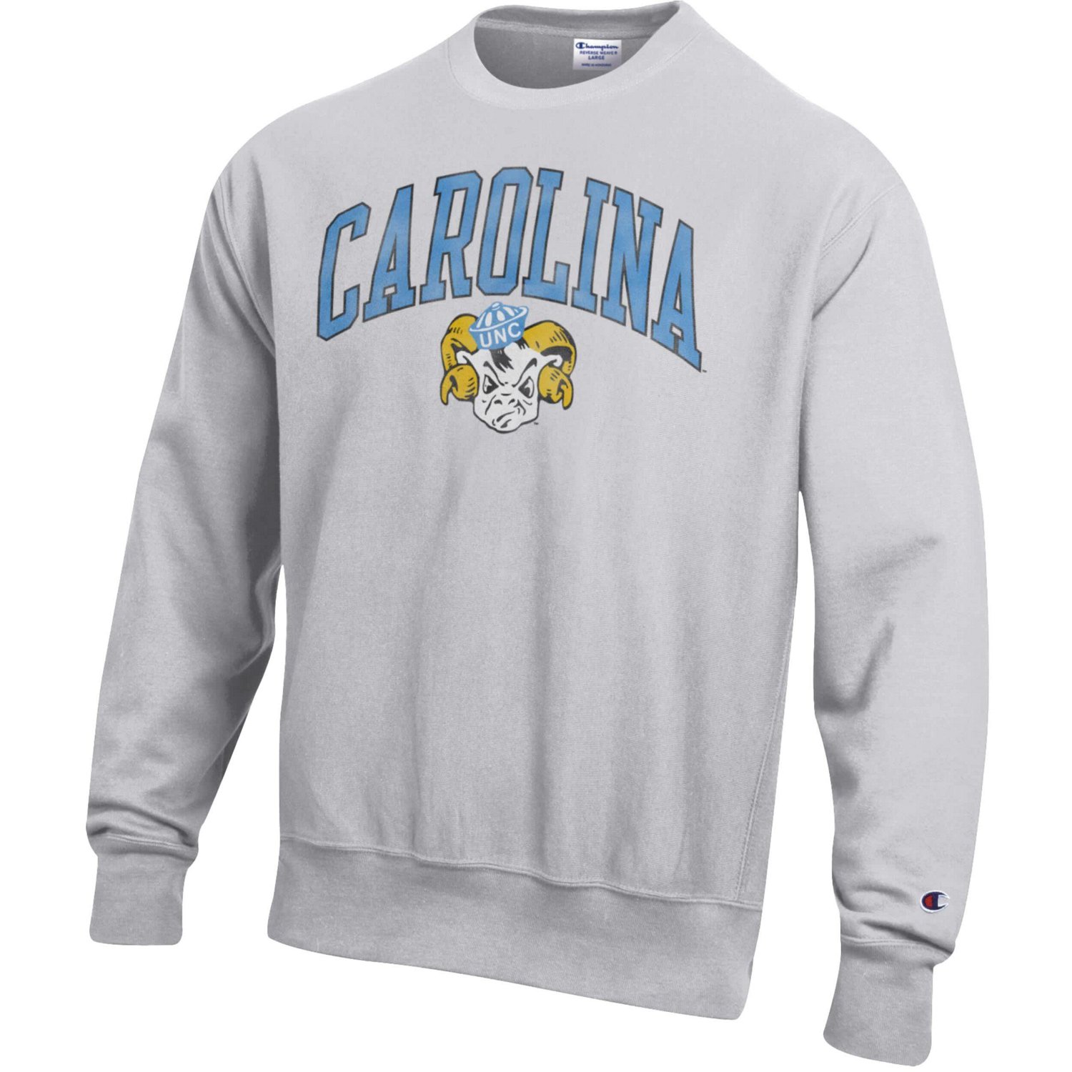 Champion North Carolina Tar Heels Distressed Arch Over Logo Reverse Weave Crew Neck Sweatshirt - view number 2