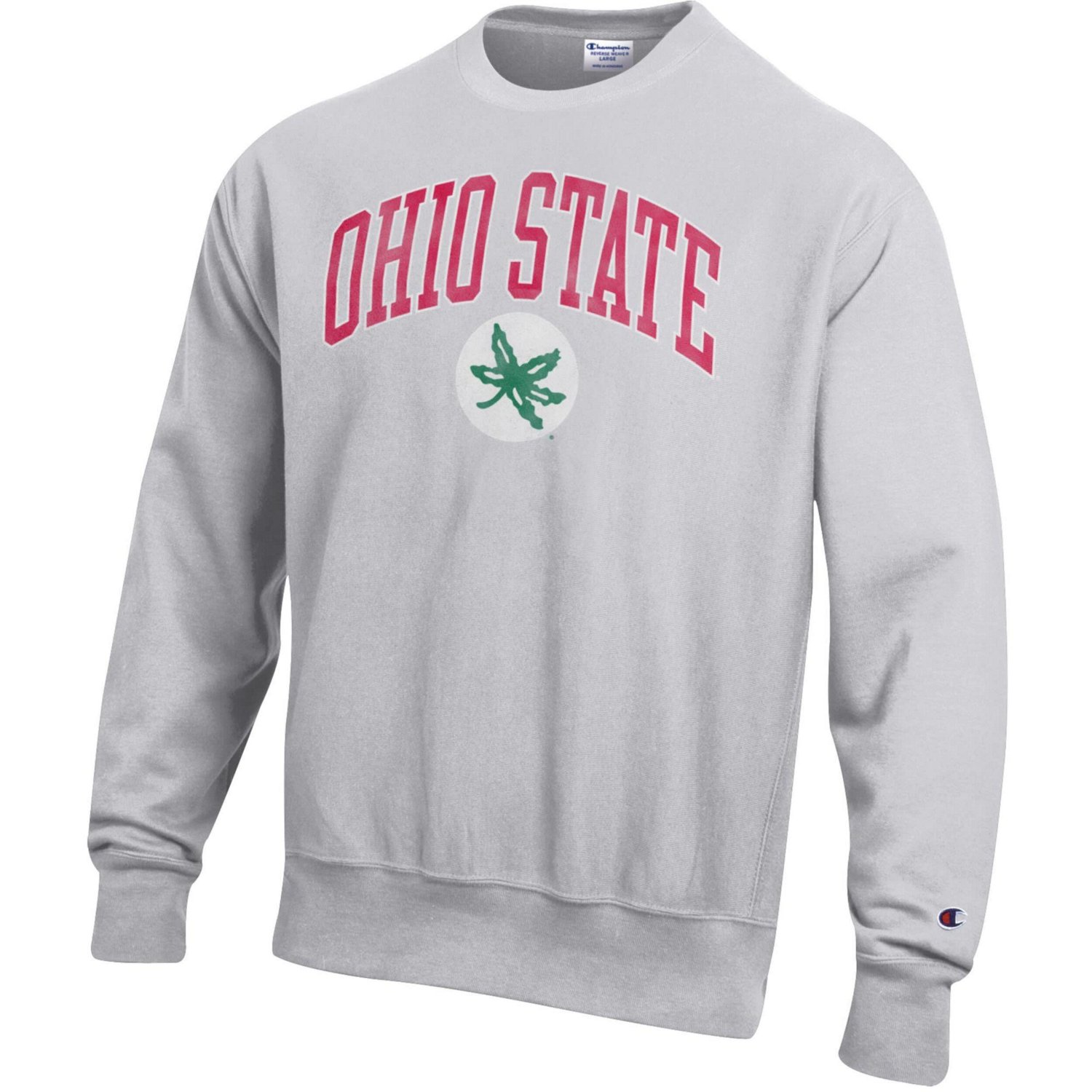Champion Ohio State Buckeyes Distressed Arch Over Logo Reverse Weave Crew Neck Sweatshirt - view number 2