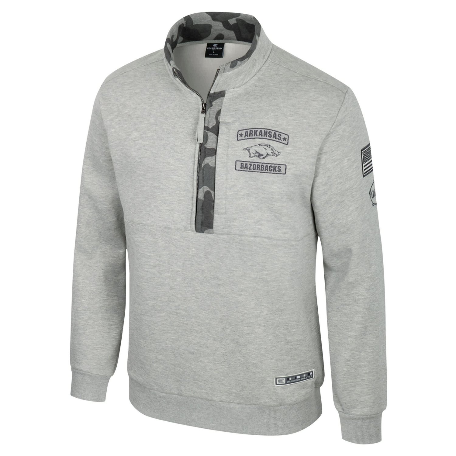 Colosseum Arkansas Razorbacks OORAH OHT Military Appreciation Fleece Quarter-Zip Jacket - view number 2