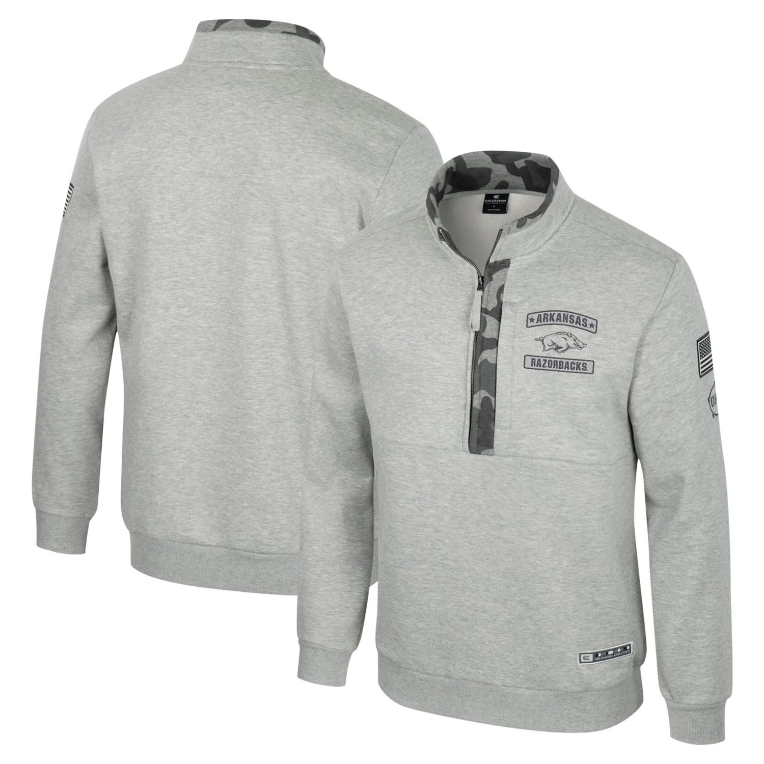 Colosseum Arkansas Razorbacks OORAH OHT Military Appreciation Fleece Quarter-Zip Jacket - view number 1