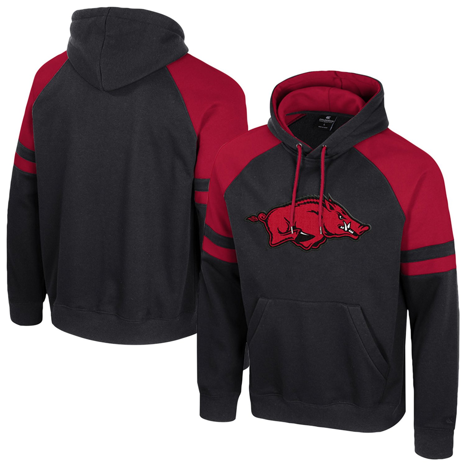 Colosseum Arkansas Razorbacks Todd Raglan Pullover Hoodie - view number 1