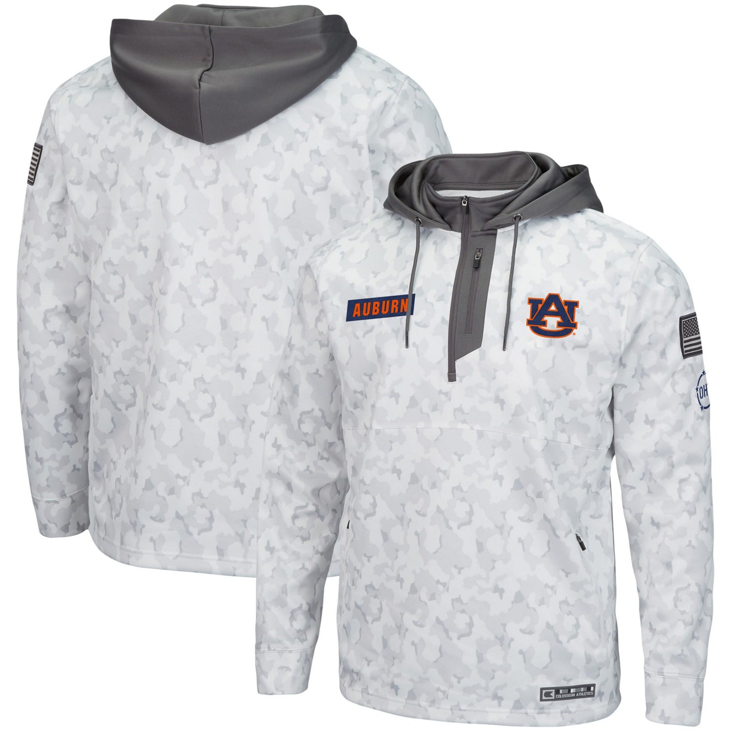 Colosseum Auburn Tigers OHT Military Appreciation Quarter-Zip Hoodie