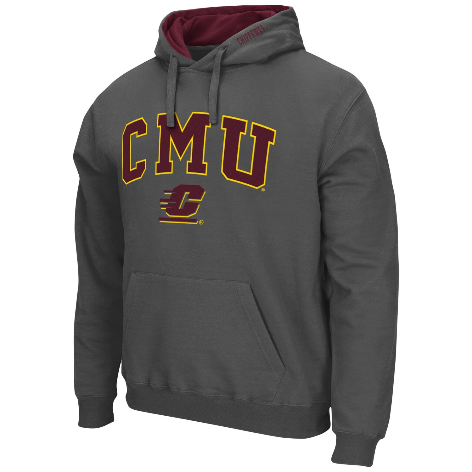 Colosseum Cent Michigan Chippewas Arch and Logo Pullover Hoodie - view number 2