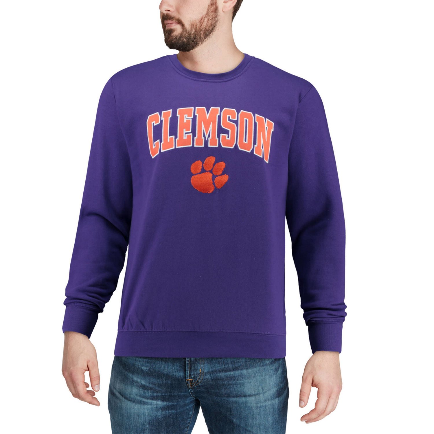 Colosseum Clemson Tigers Arch  Logo Crew Neck Sweatshirt                                                                         - view number 4