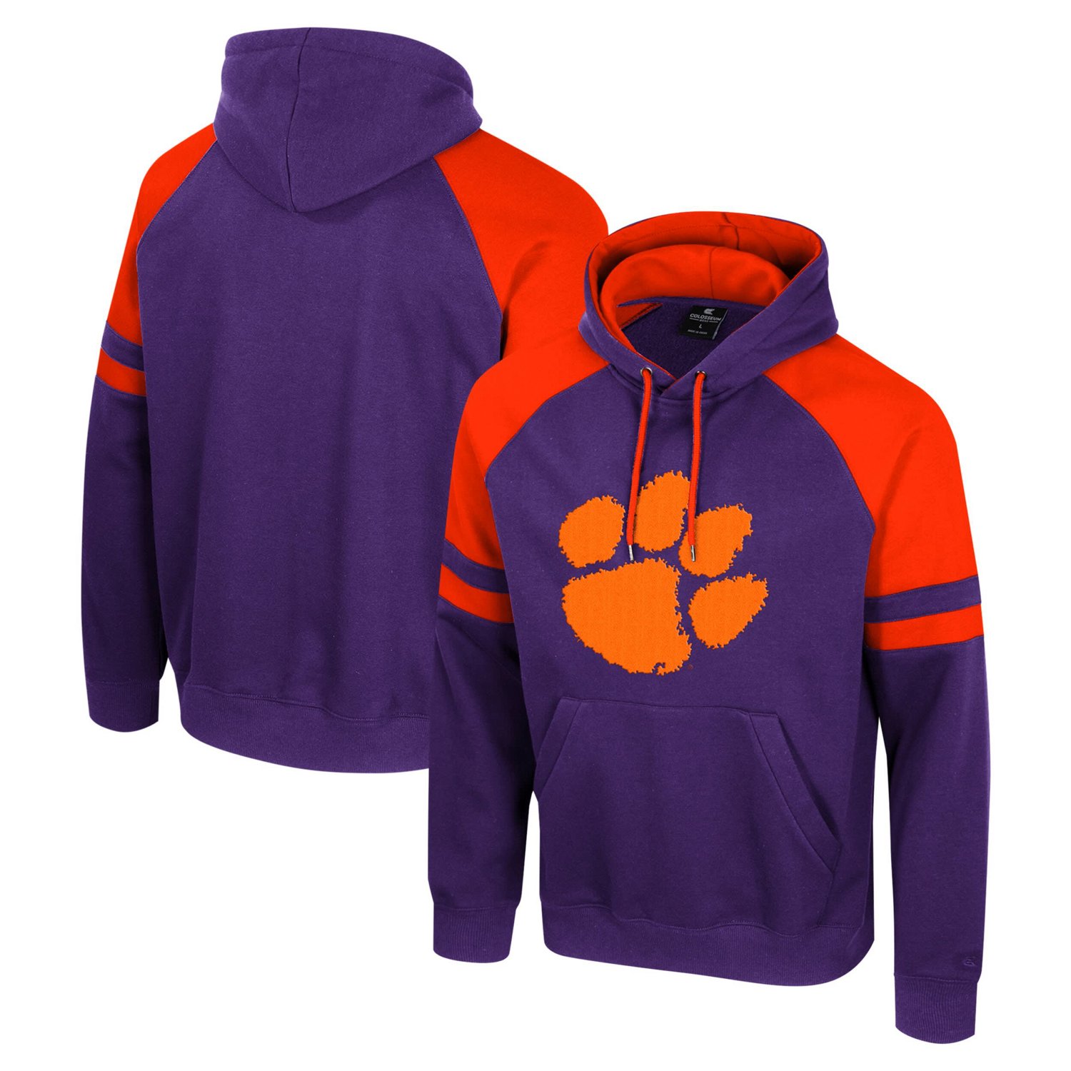 Colosseum Clemson Tigers Todd Raglan Pullover Hoodie - view number 1