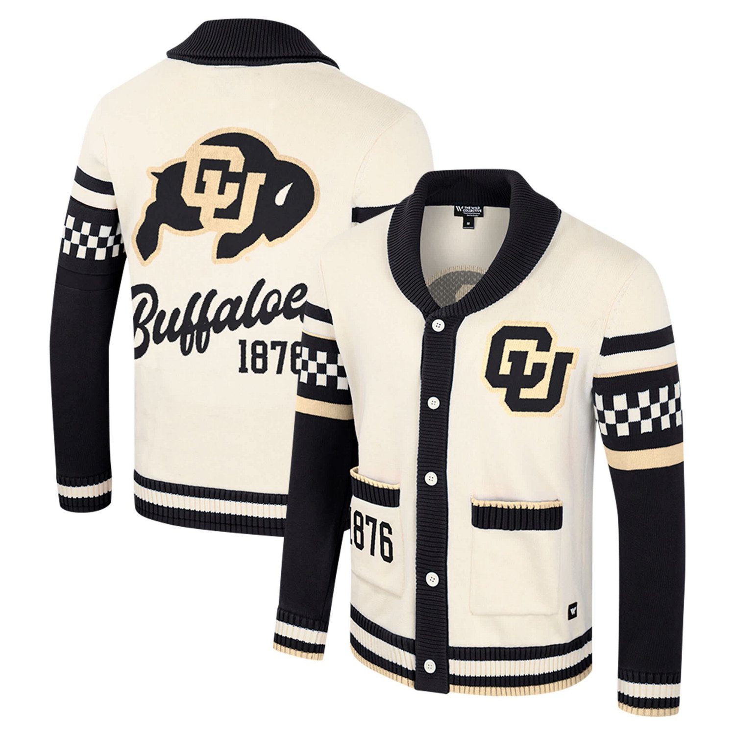 Colosseum Colorado Buffaloes Wild Collective Button-Up Jacquard Sweater