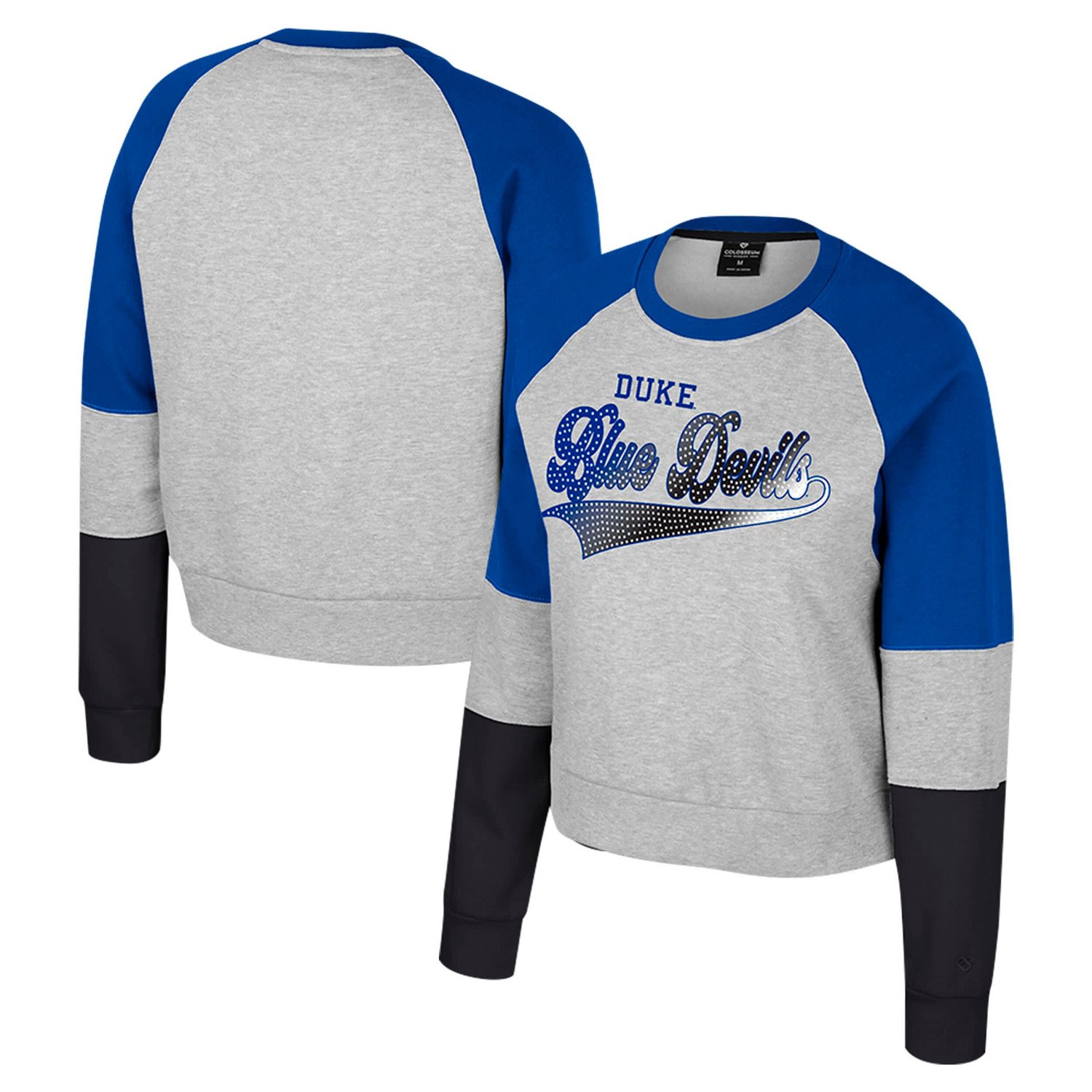 Colosseum Duke Devils Katinka Rhinestone Scoop Neck Pullover Sweatshirt