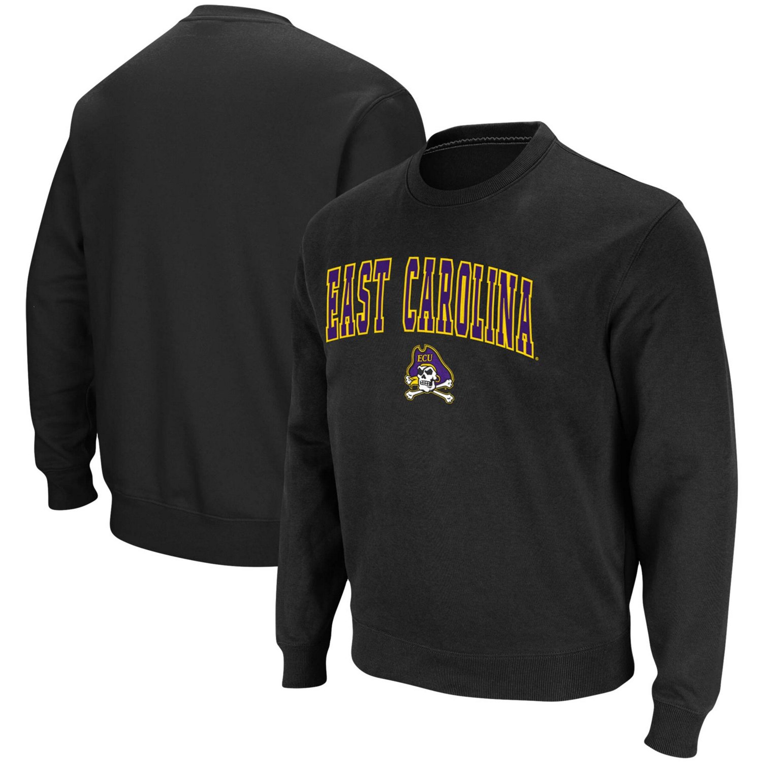 Colosseum ECU Pirates Arch  Logo Tackle Twill Pullover Sweatshirt
