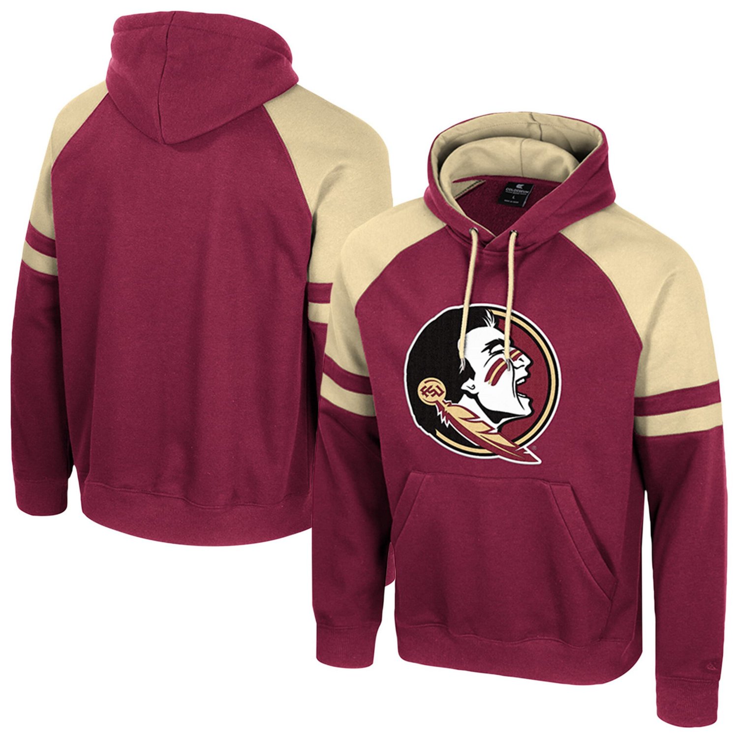 Colosseum Florida State Seminoles Todd Raglan Pullover Hoodie - view number 1