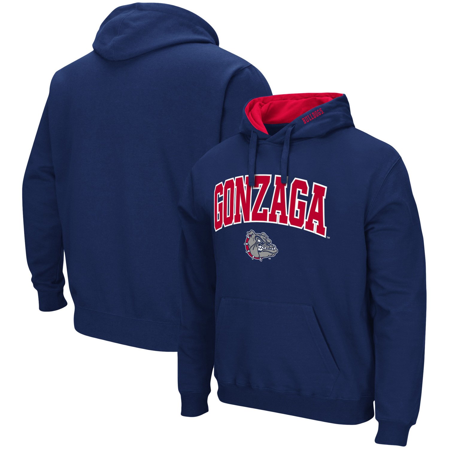 Colosseum Gonzaga Bulldogs Arch and Logo Pullover Hoodie