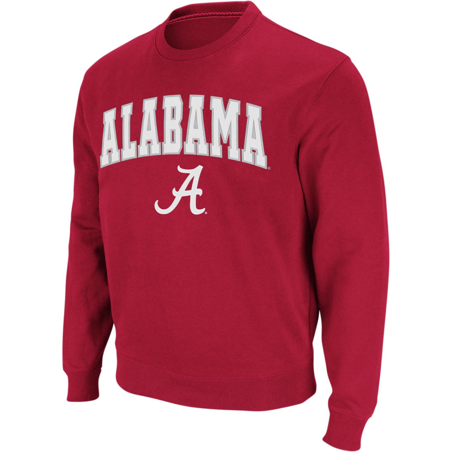 Colosseum Heathered Gray Alabama Crimson Tide Arch  Logo Crew Neck Sweatshirt                                                    - view number 1