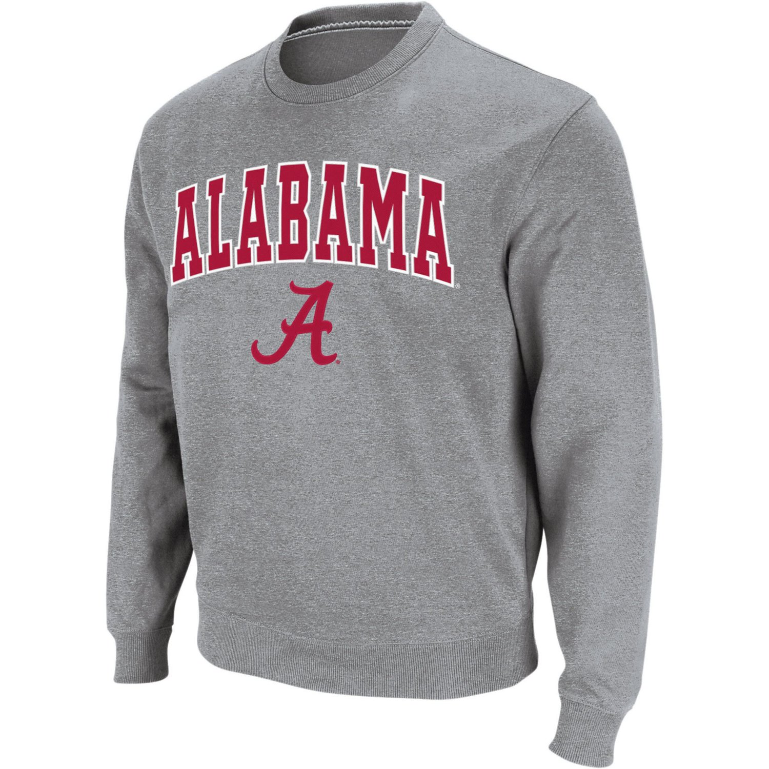 Colosseum Heathered Gray Alabama Crimson Tide Arch  Logo Crew Neck Sweatshirt