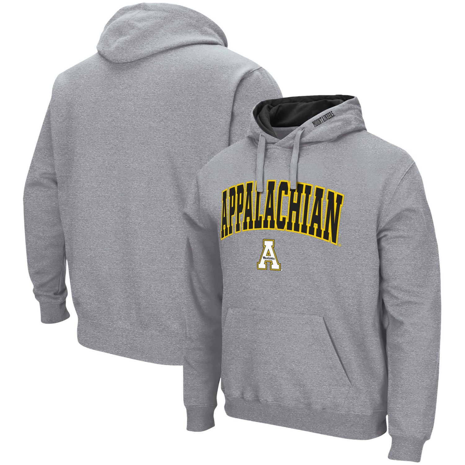 Colosseum Heathered Gray Appalachian State Mountaineers Arch and Logo Pullover Hoodie                                            - view number 1