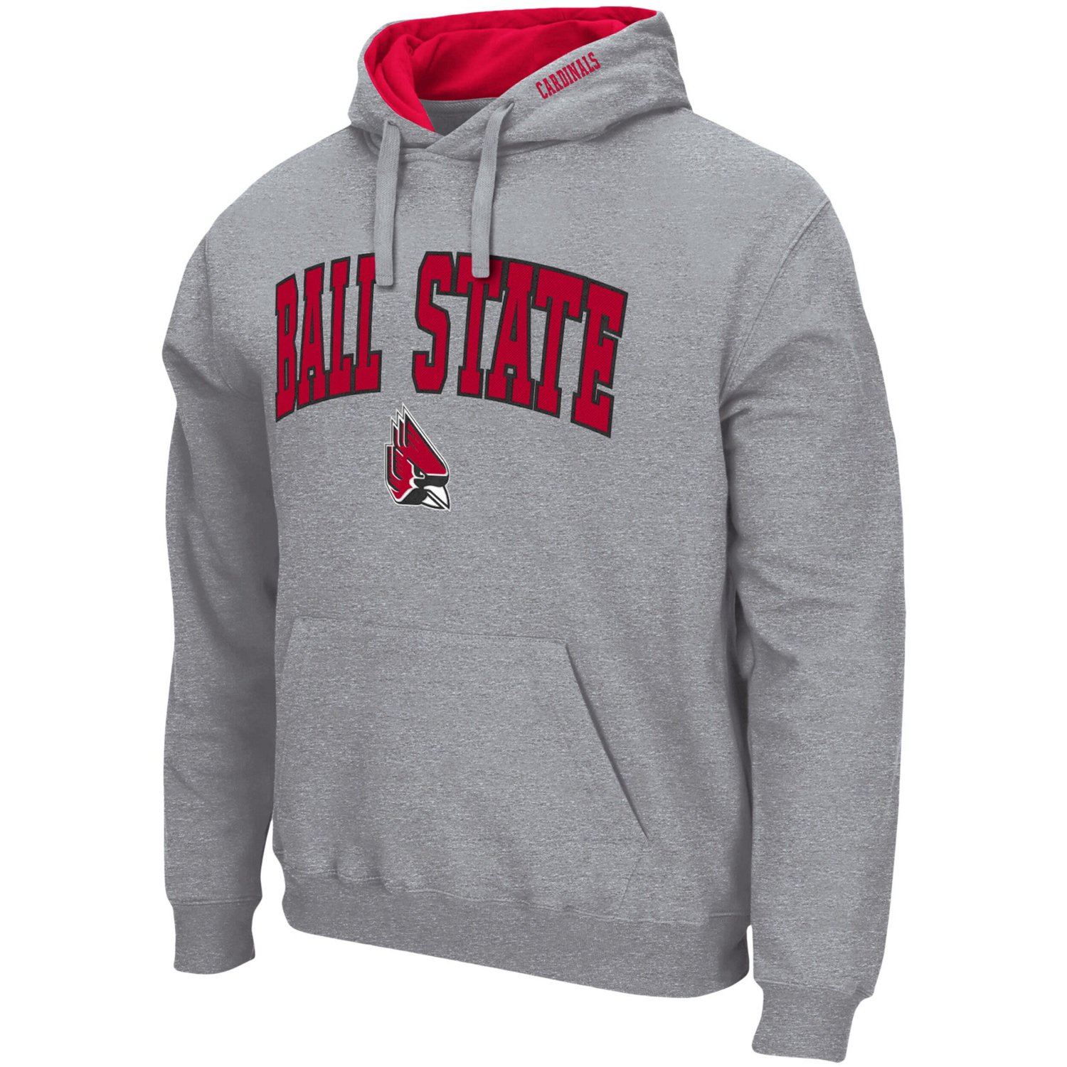 Colosseum Heathered Gray Ball State Cardinals Arch  Logo 30 Pullover Hoodie - view number 2