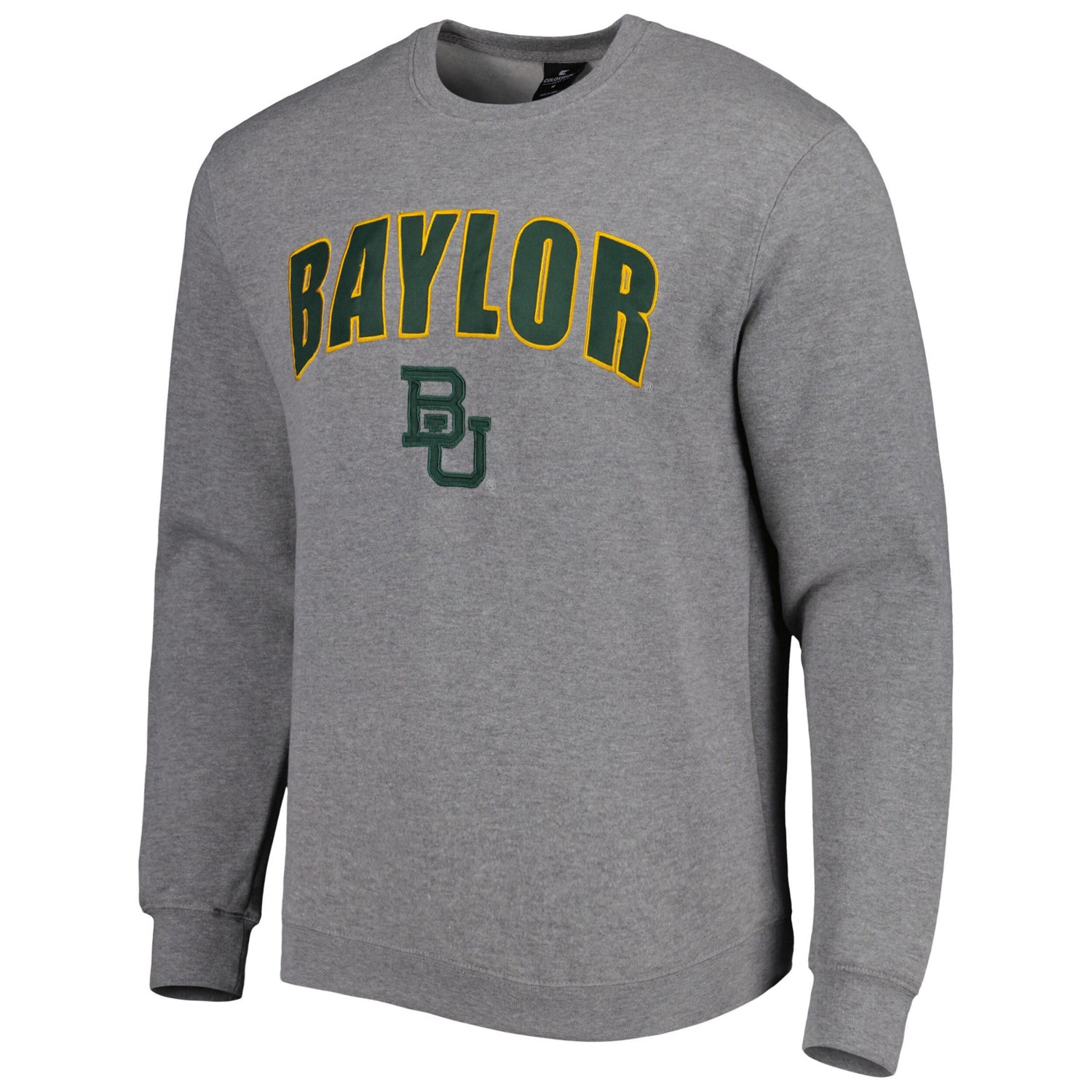 Colosseum Heathered Gray Baylor Bears Arch  Logo Pullover Sweatshirt - view number 2