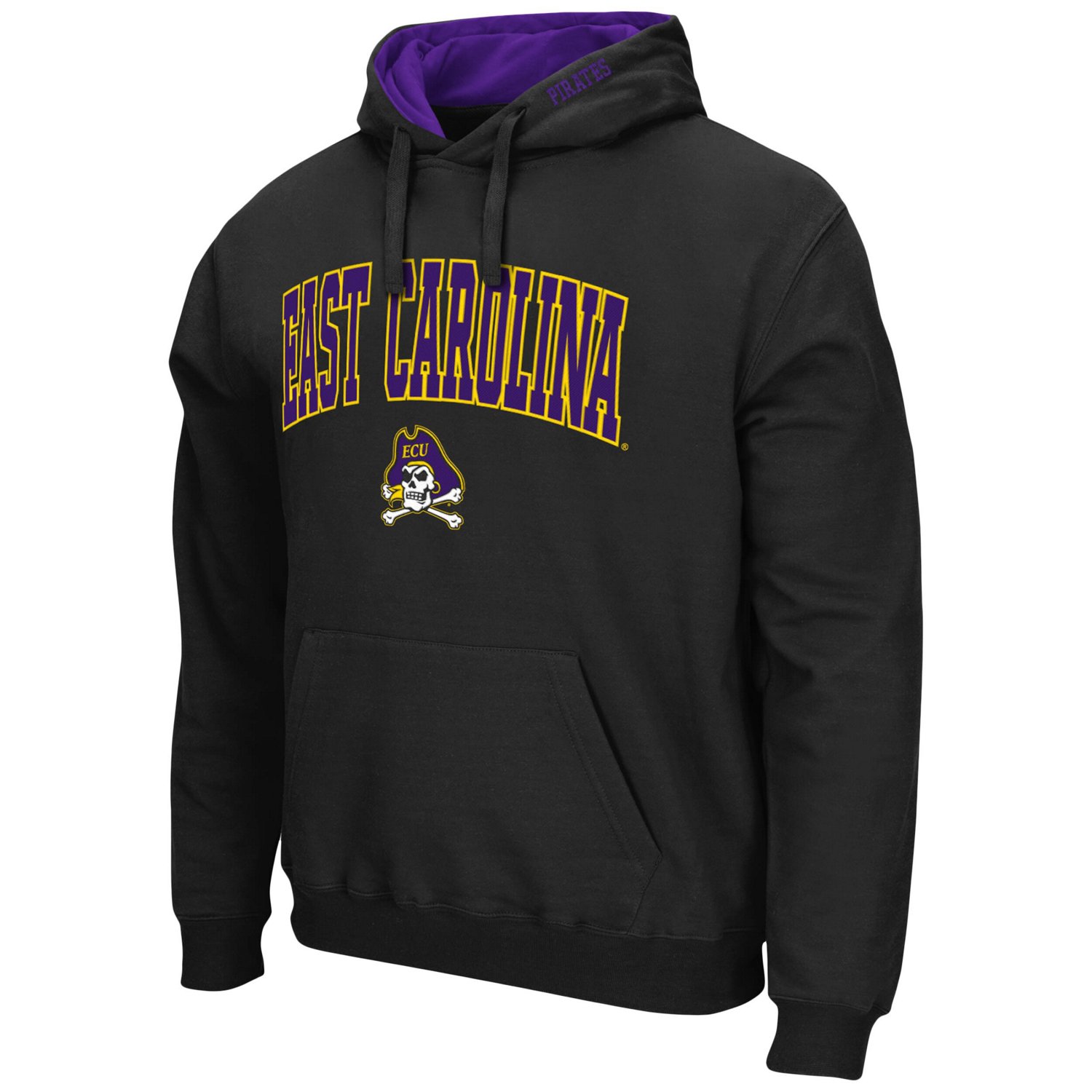 Colosseum Heathered Gray ECU Pirates Arch and Logo Pullover Hoodie                                                               - view number 2