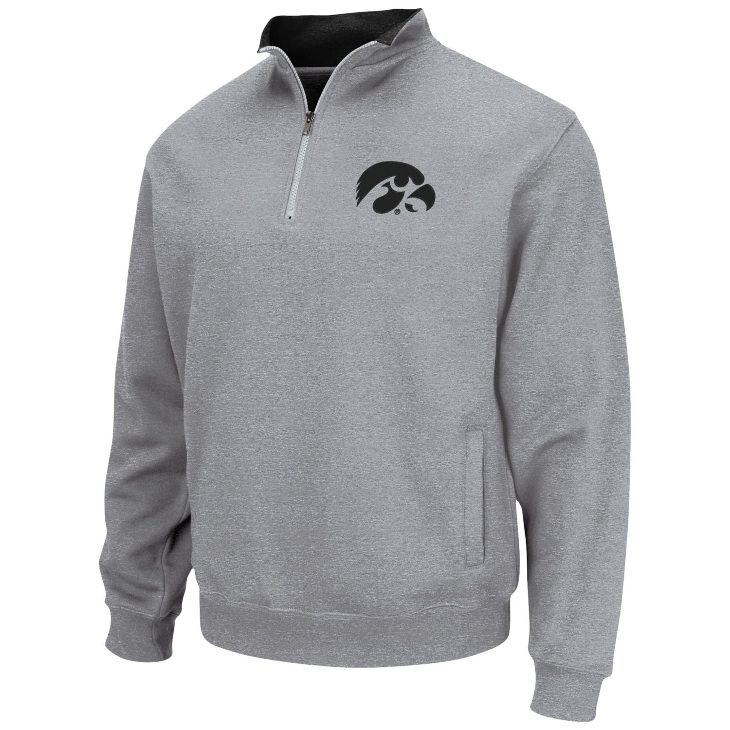 Colosseum Heathered Gray Iowa Hawkeyes Tortugas Team Logo Quarter-Zip Jacket