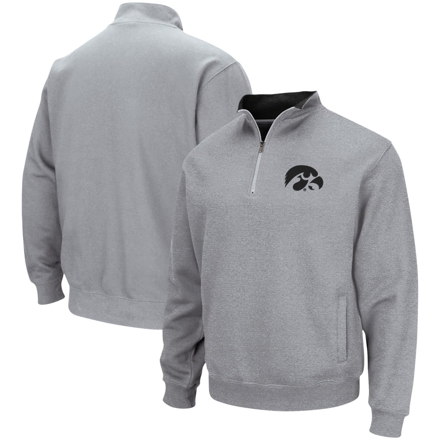 Colosseum Heathered Gray Iowa Hawkeyes Tortugas Team Logo Quarter-Zip Jacket