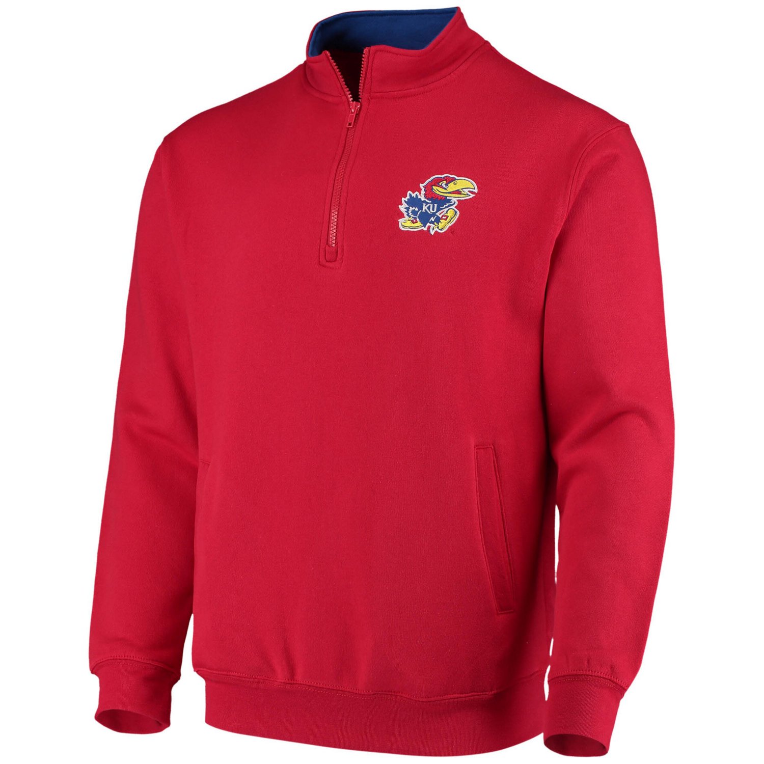 Colosseum Heathered Gray Kansas Jayhawks Tortugas Team Logo Quarter-Zip Jacket - view number 2