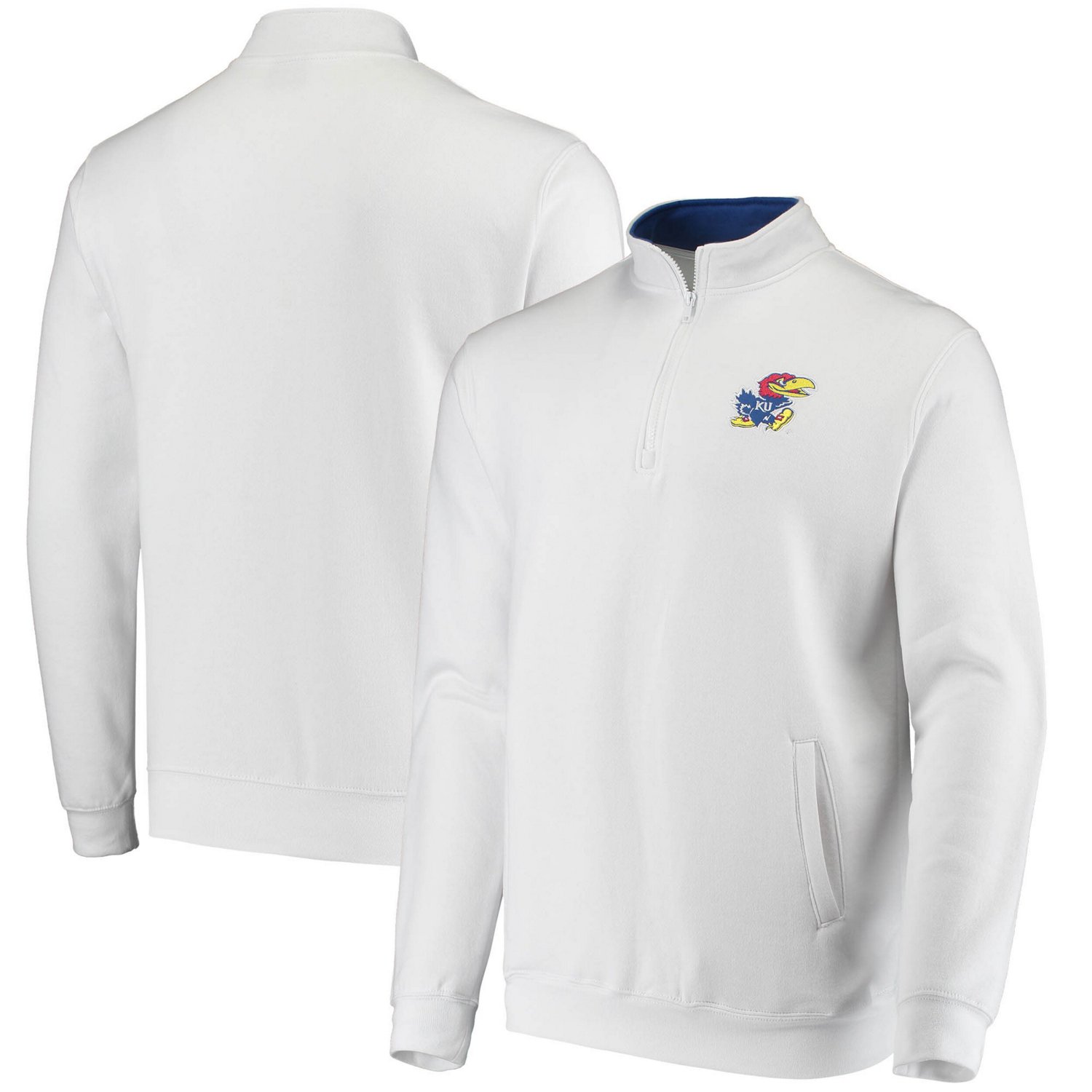 Colosseum Heathered Gray Kansas Jayhawks Tortugas Team Logo Quarter-Zip Jacket