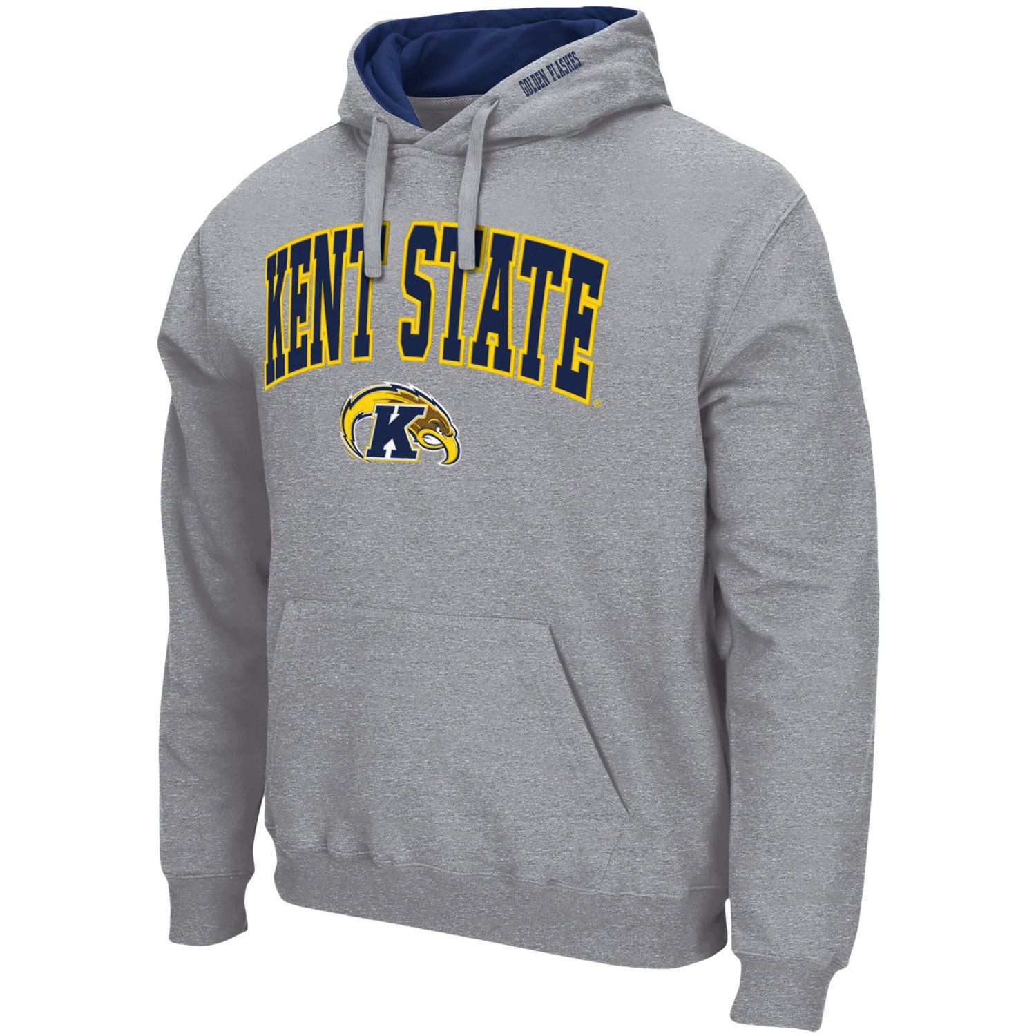 Colosseum Heathered Gray Kent State Golden Flashes Arch and Logo Pullover Hoodie - view number 2