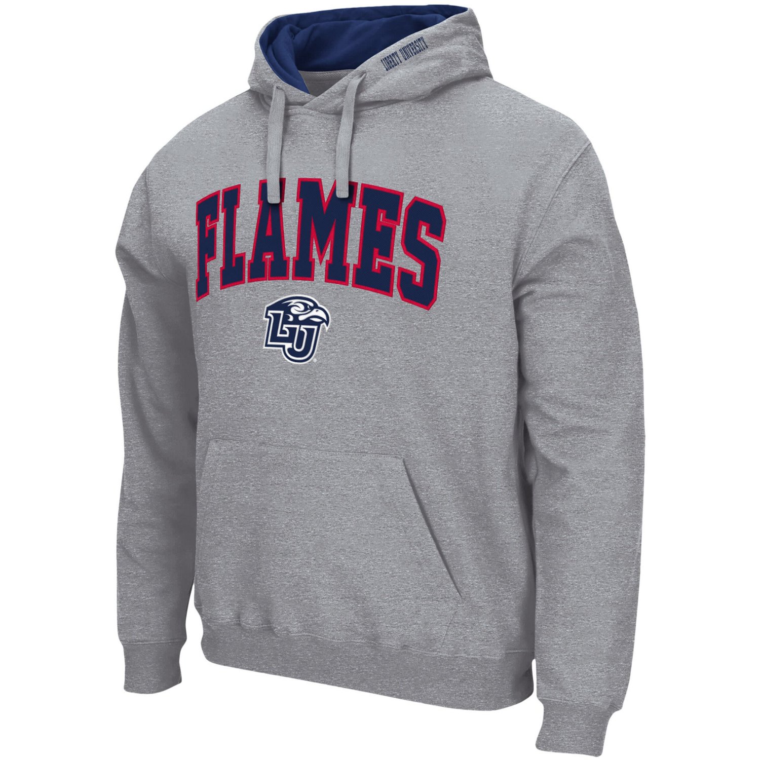 Colosseum Heathered Gray Liberty Flames Arch and Logo Pullover Hoodie - view number 2